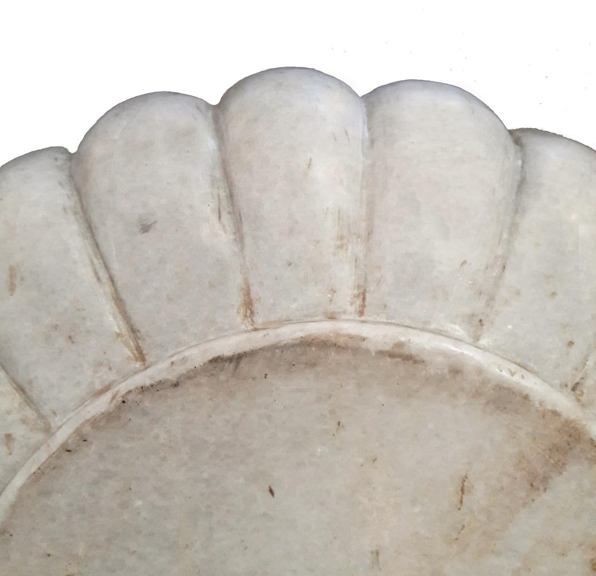 Hand Carved Marble Bowl, Mid-20th Century 1