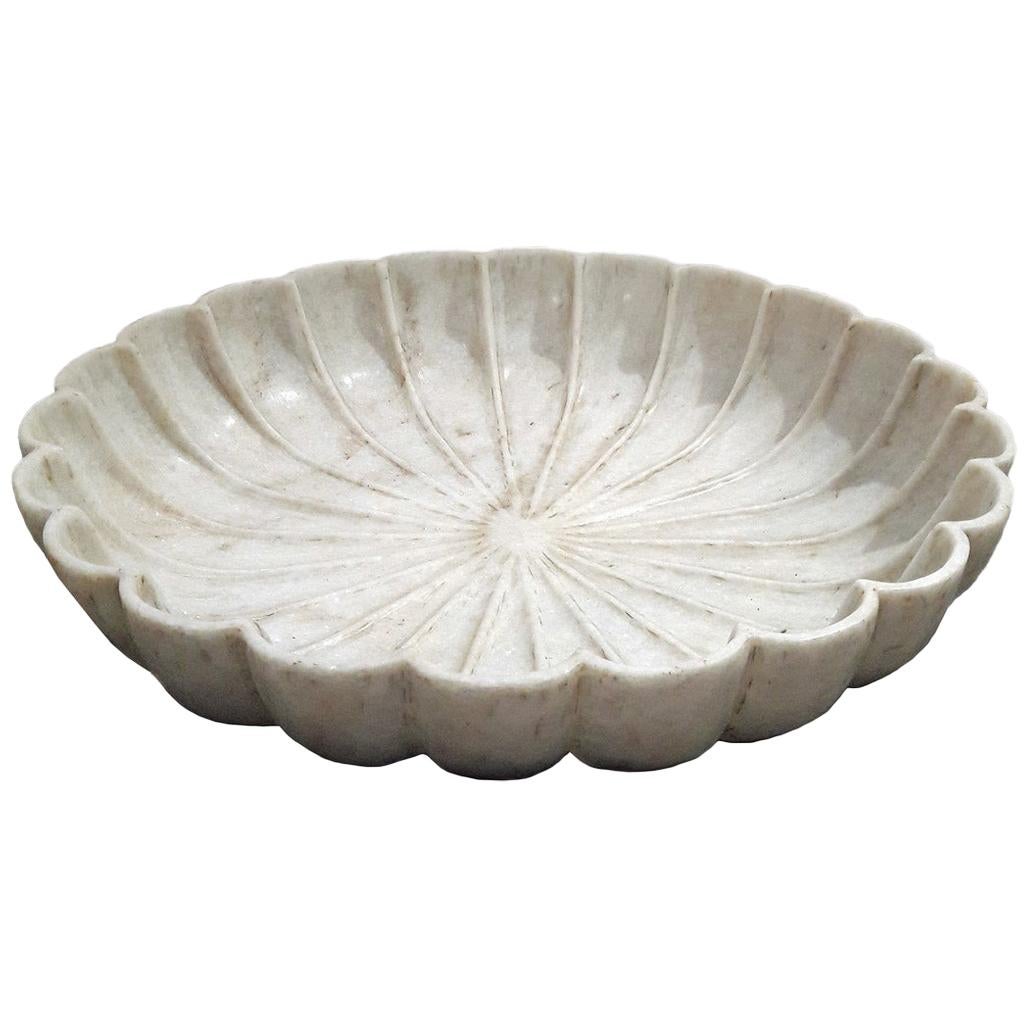 Hand Carved Marble Bowl, Mid-20th Century