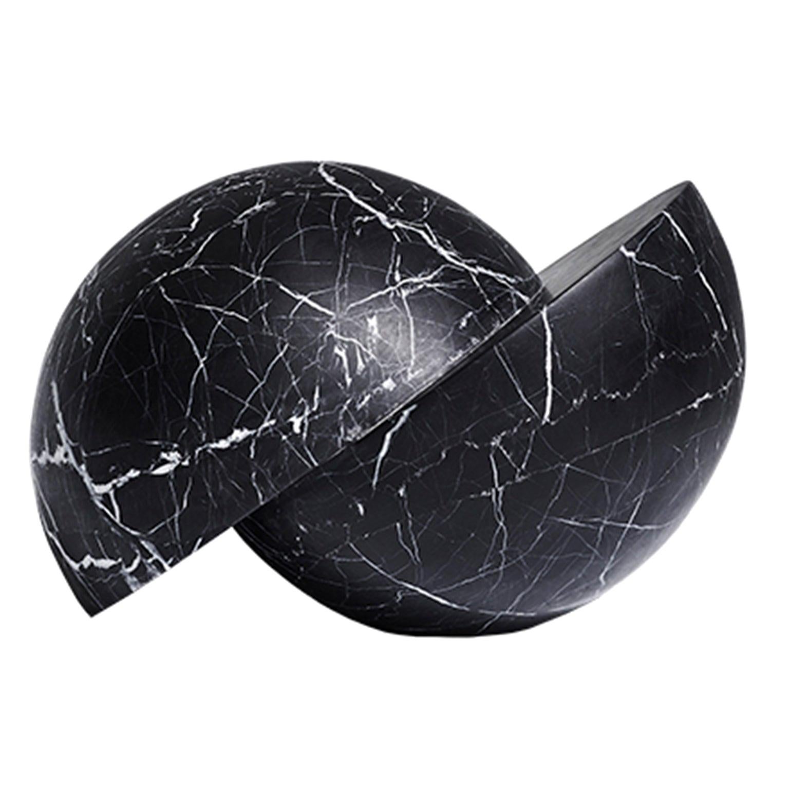 Hand Carved Marble Cambio Sculpture in Nero by Greg Natale