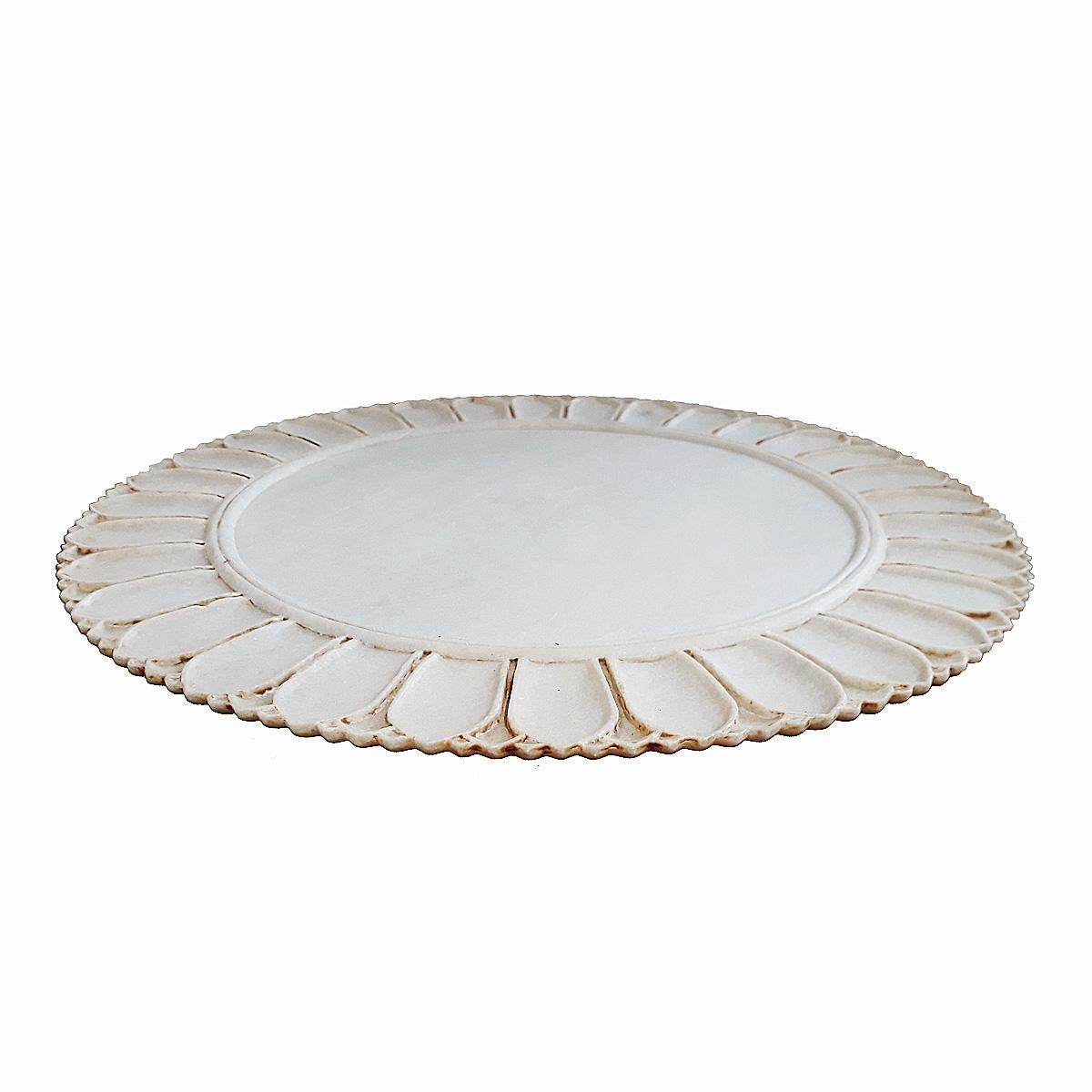 Anglo-Indian 21-Inch Marble Plate from India, Late 20th Century For Sale