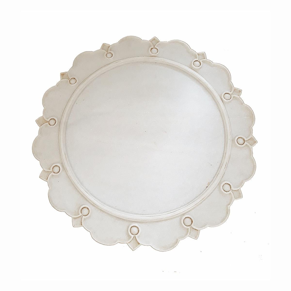 Hand-Carved Marble Charger / Server / Plate from India, Late 20th Century For Sale 3