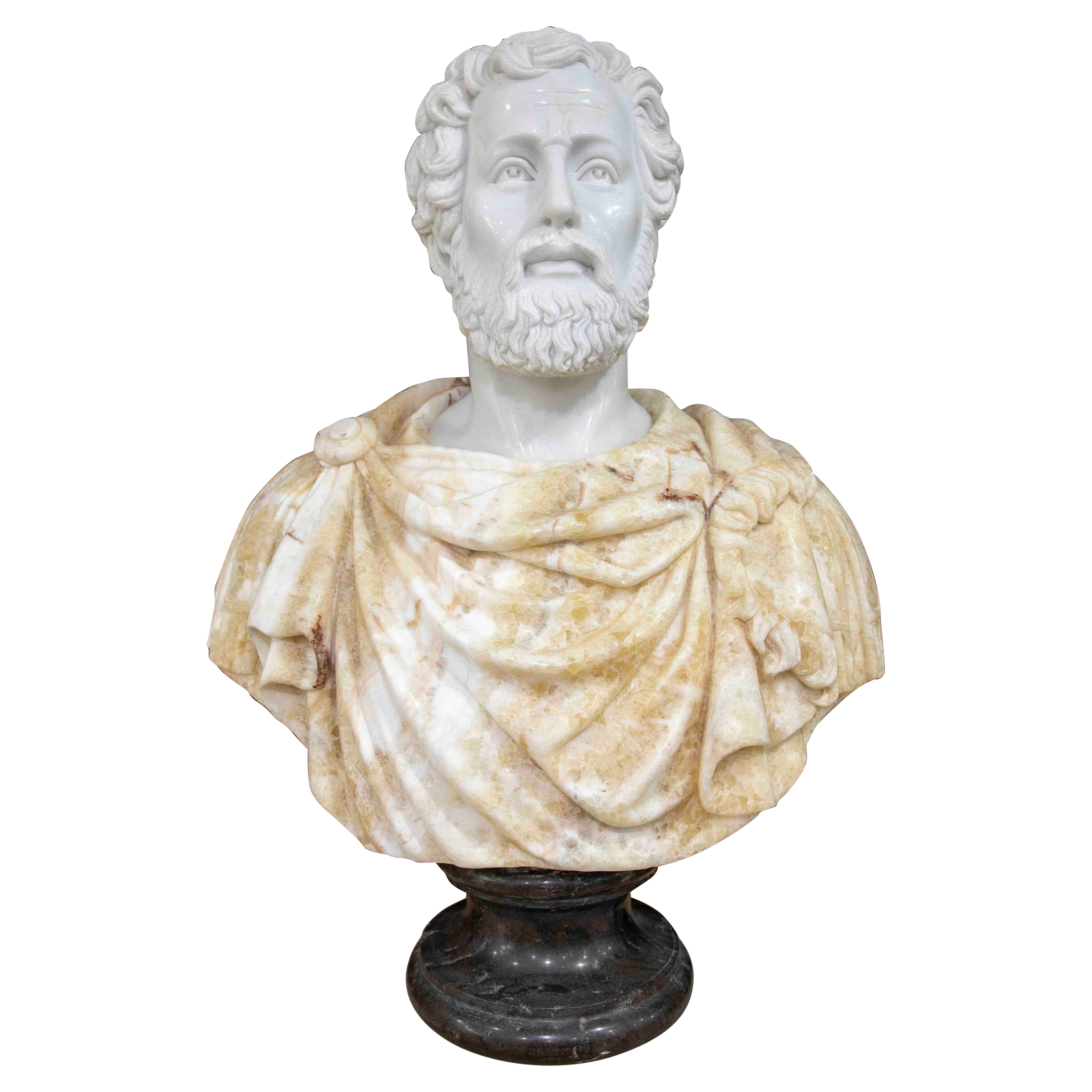 Busto clásico de mármol tallado a mano en estilo romano en venta