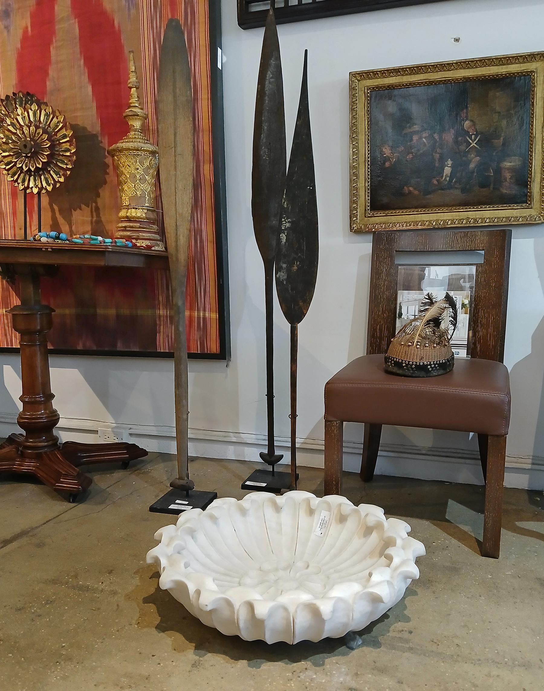 Hand Carved Marble Flower Bowl, Mid-20th Century 9