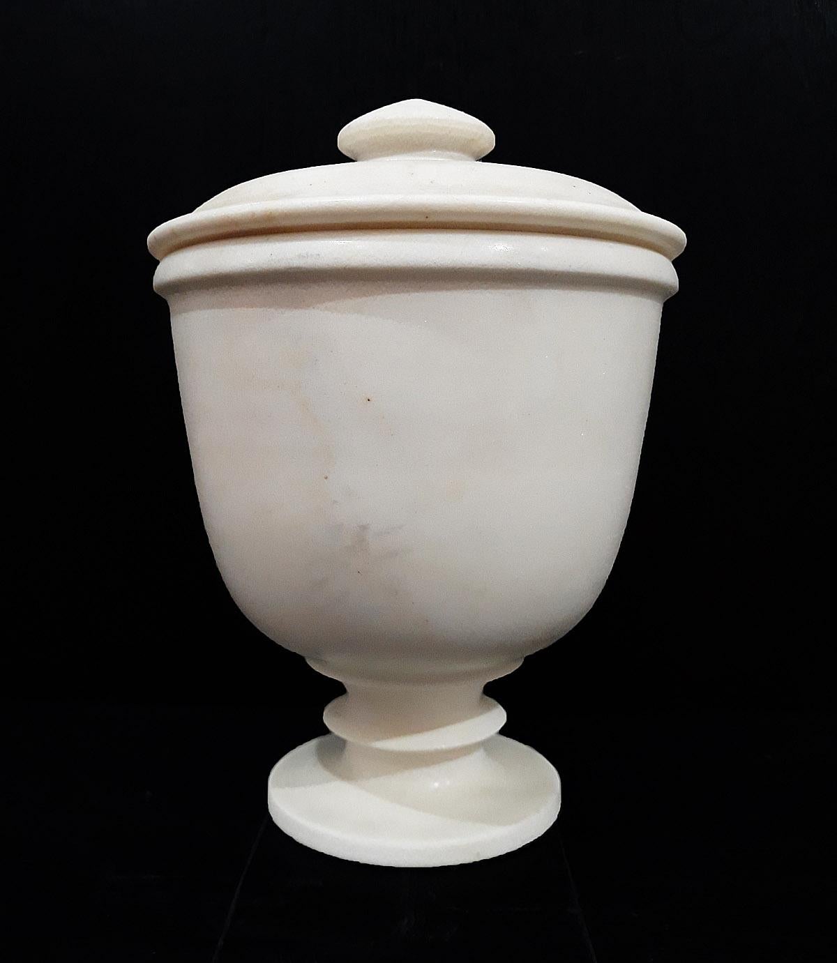 Hand-Carved Marble Goblet from India, with Lid 5