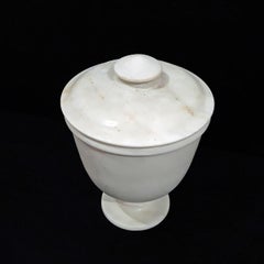 Hand-Carved Marble Goblet from India, with Lid