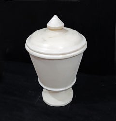 Hand-Carved Marble Goblet from India, with Lid