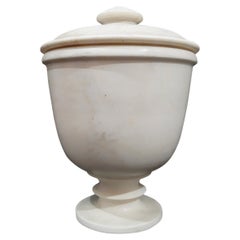 Gobelet en marbre sculpté à la main d'Inde, avec couvercle