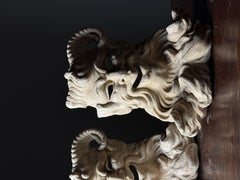 Hand carved marble Italian masks by Satyr (Set of 2)