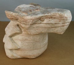 Hand Carved Marble Horse Head  Sculpture