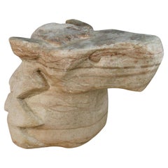Hand Carved Marble Horse Head  Sculpture