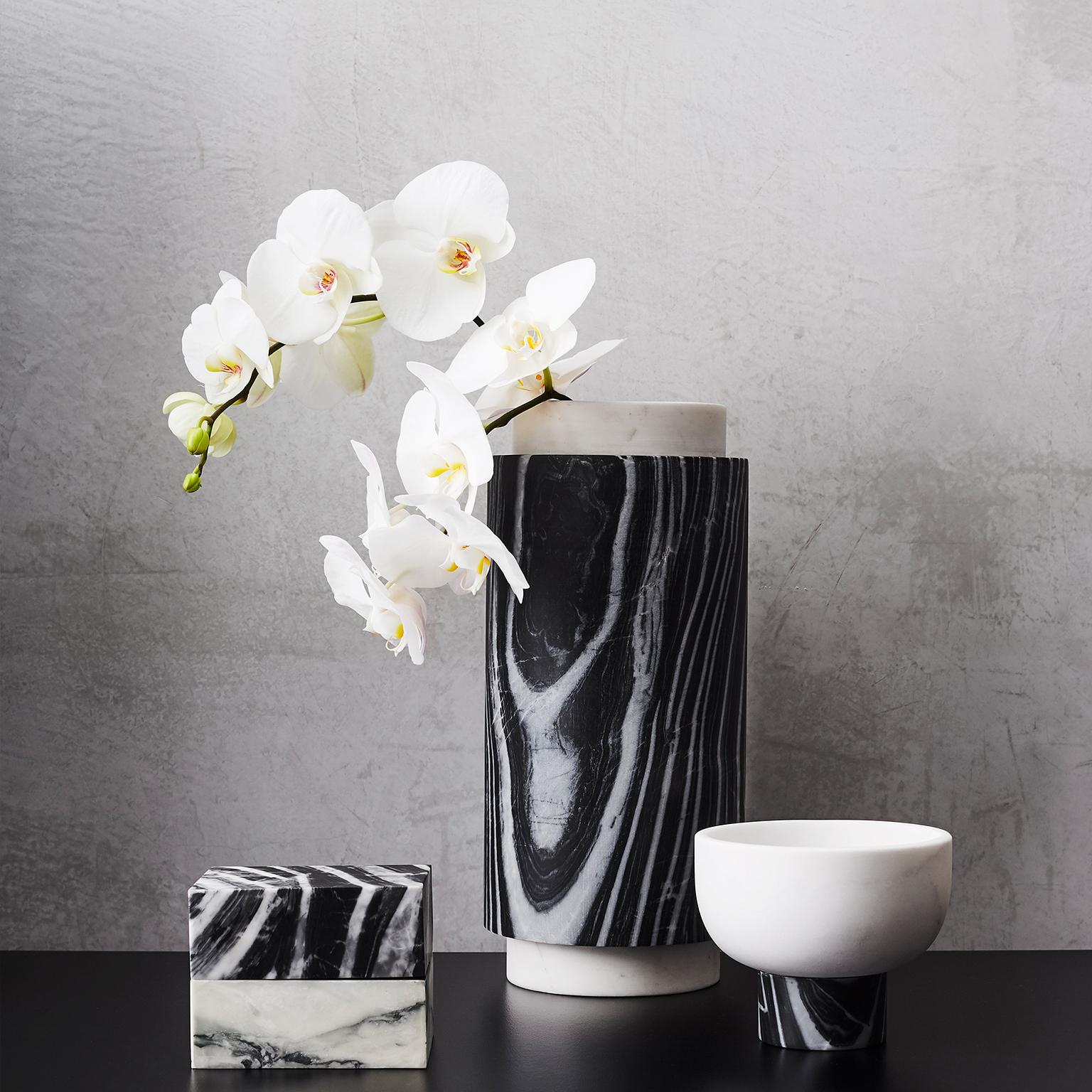 Modern Hand Carved Marble Oscar Bowl by Greg Natale