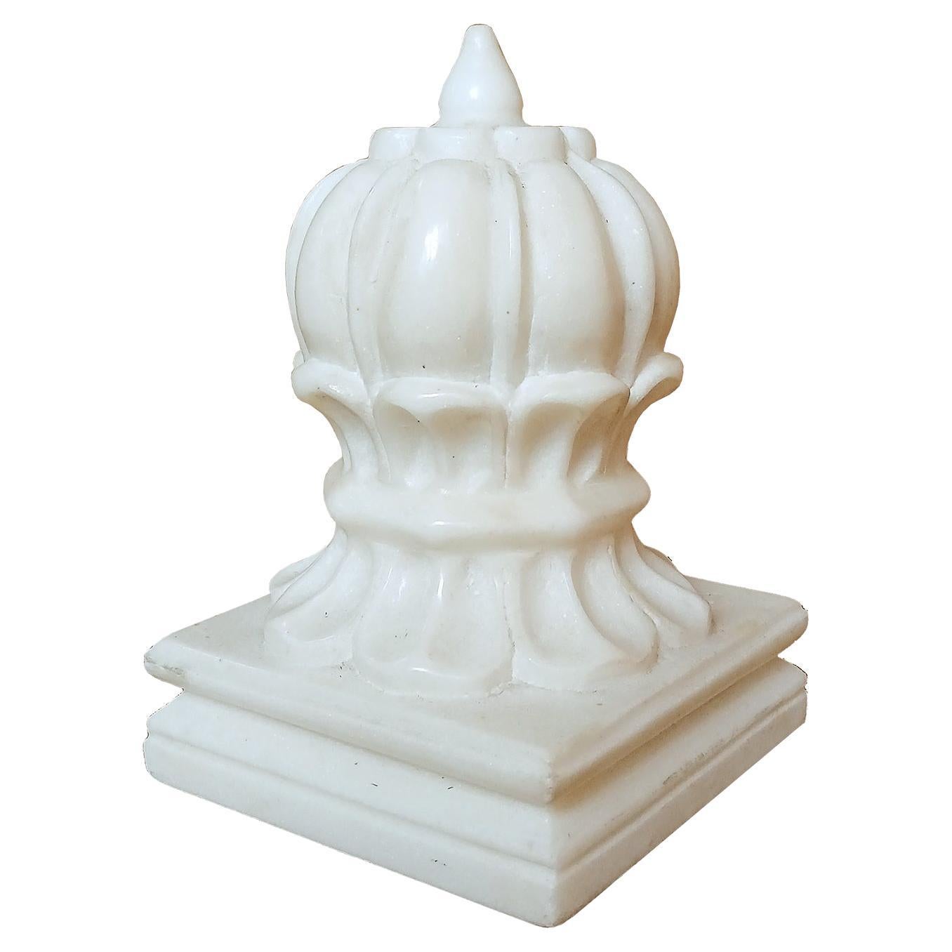 Hand-Carved Marble Paperweight / Bookend, Orb style
