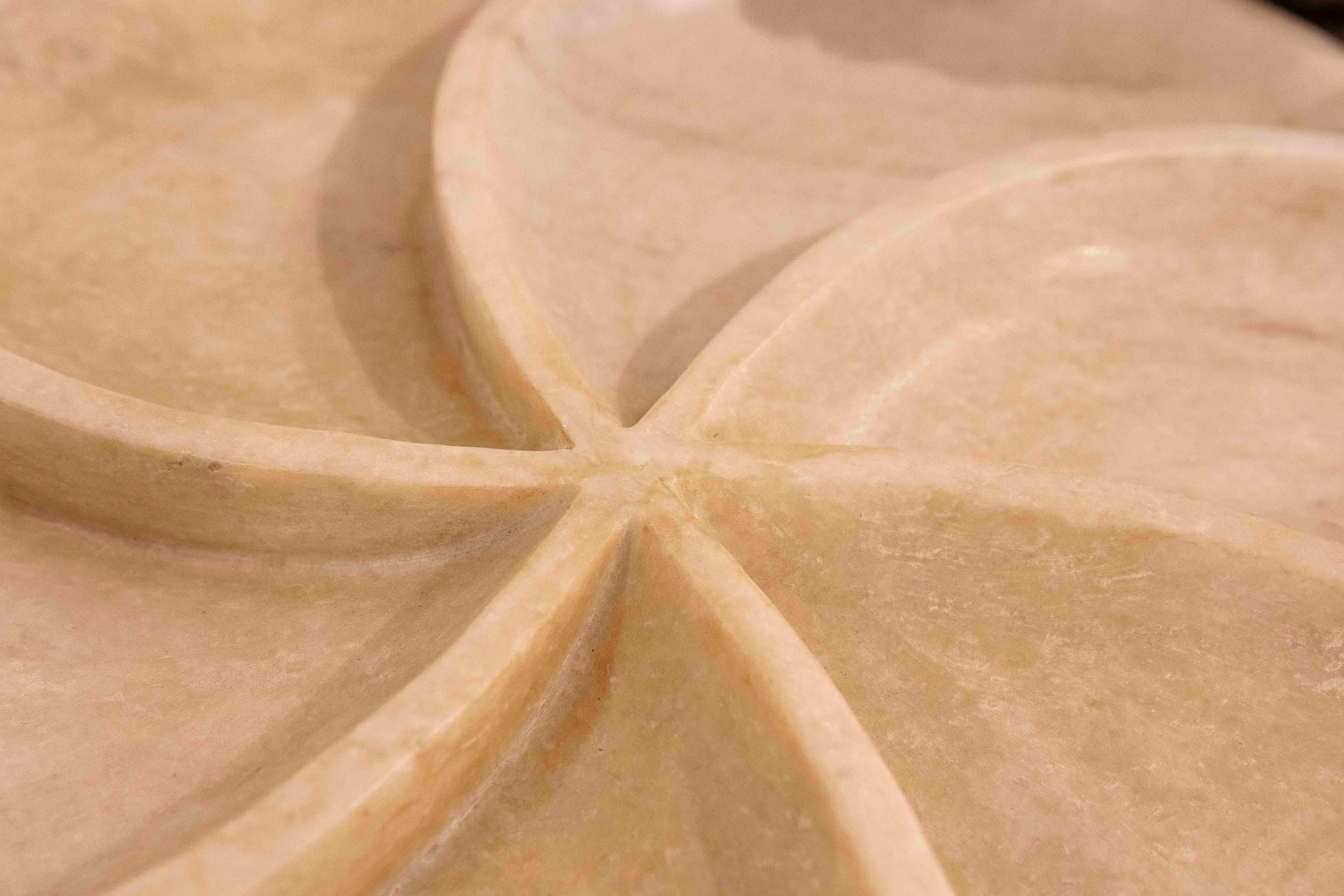 Hand Carved Marble Plate with Rounded Forms For Sale 1