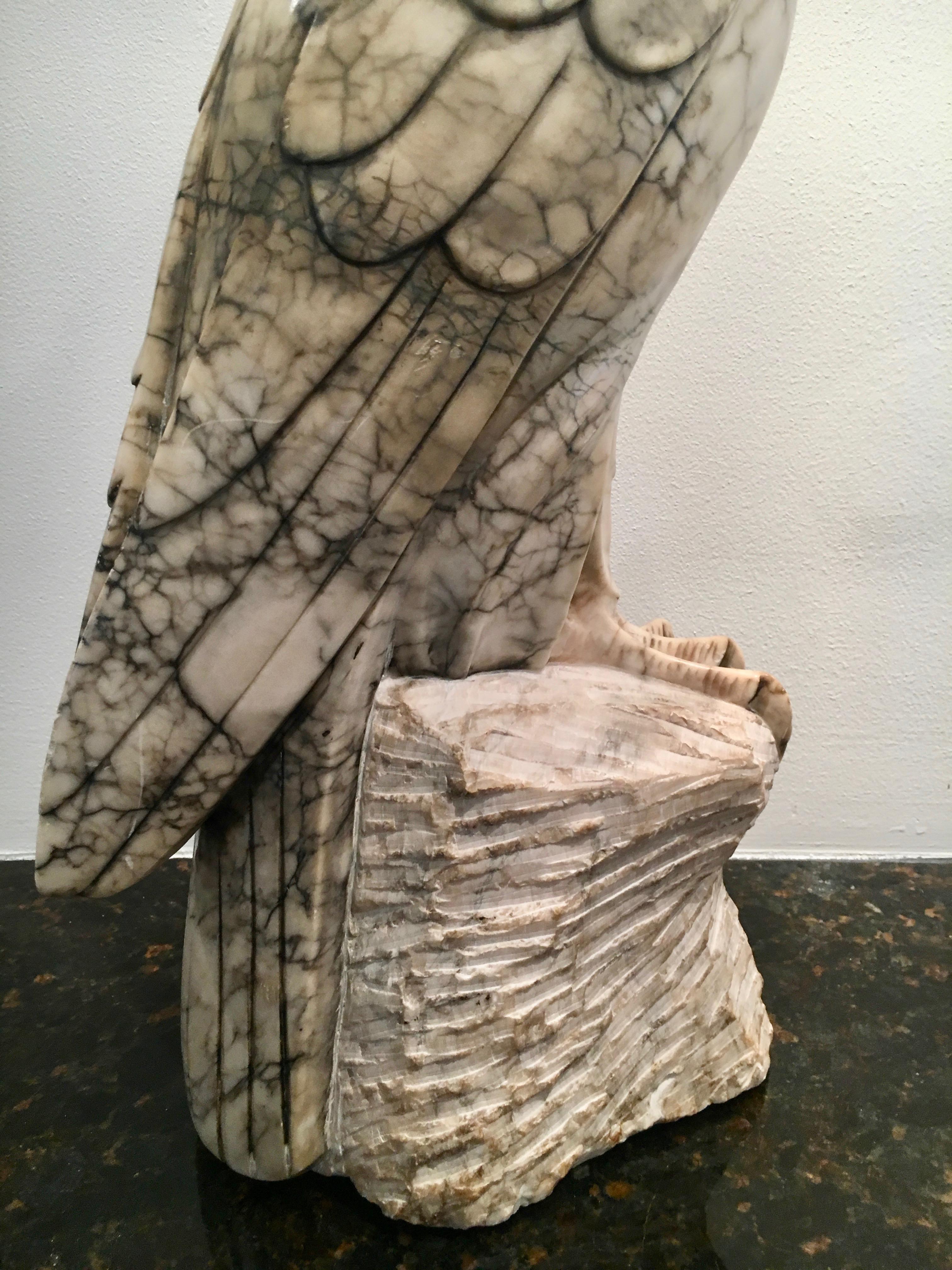 Hand-Carved Marble Sculpture of a Bald Eagle 5