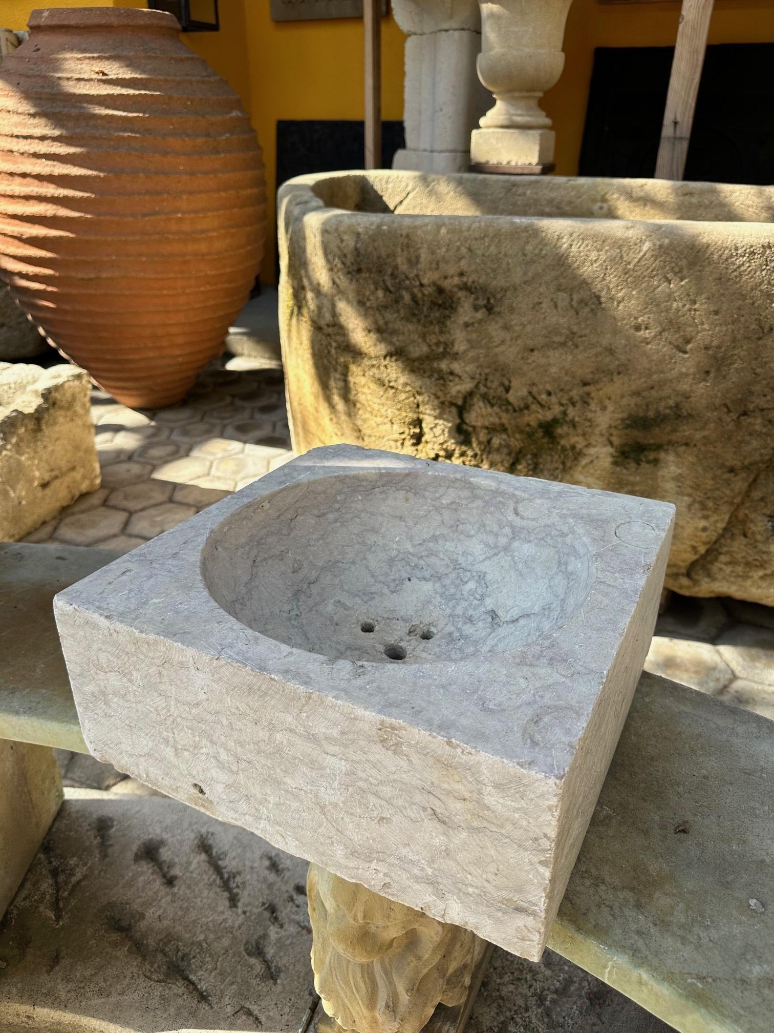 Fregadero de mármol tallado a mano Jardinera de piedra Jardinera Antigua Granja LA en venta 9