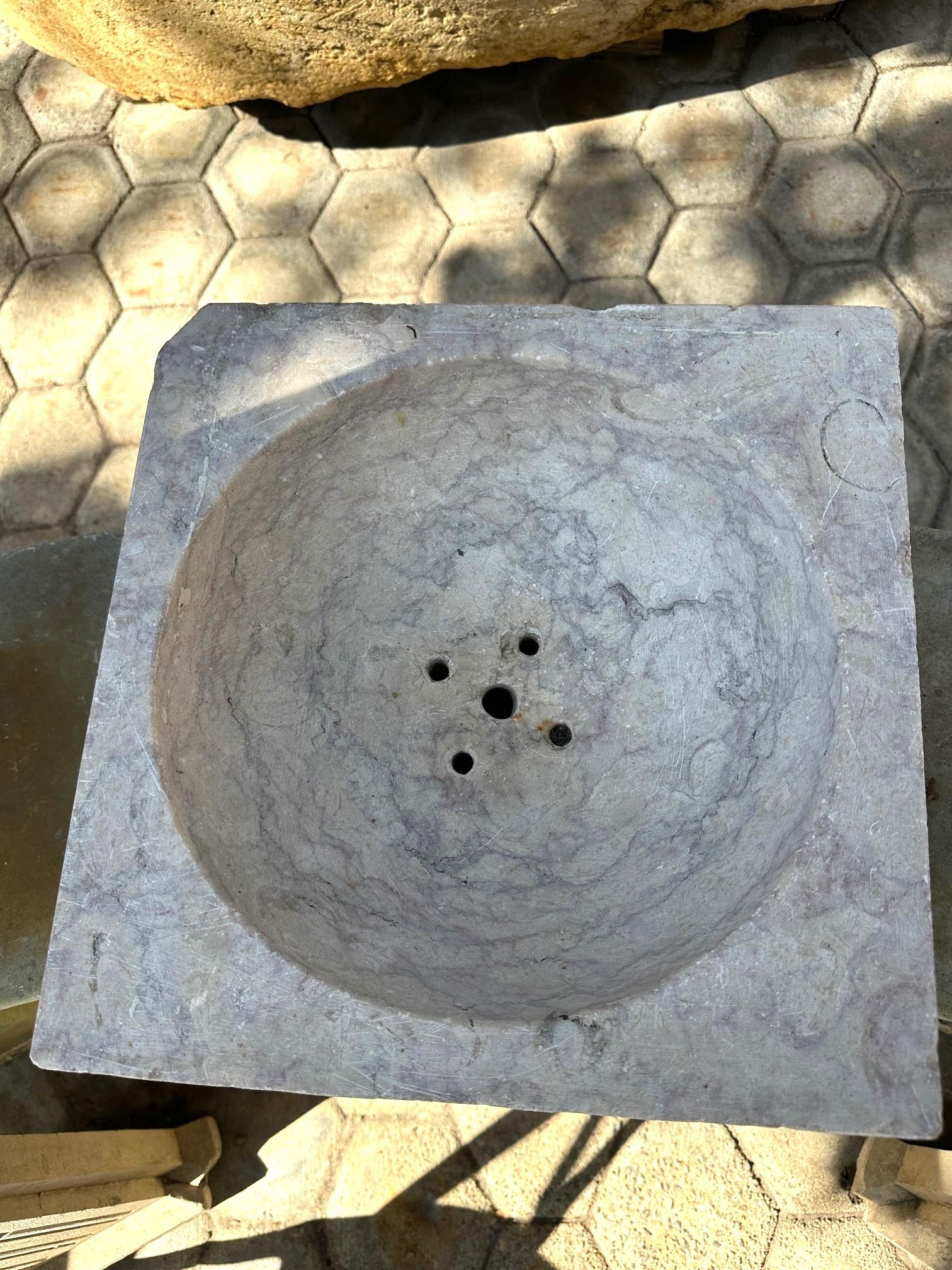 Fregadero de mármol tallado a mano Jardinera de piedra Jardinera Antigua Granja LA en venta 12