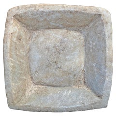 Hand-Carved Marble Square Dish