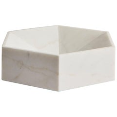 Hand Carved Marble Stellar Bowl in Bianco by Greg Natale