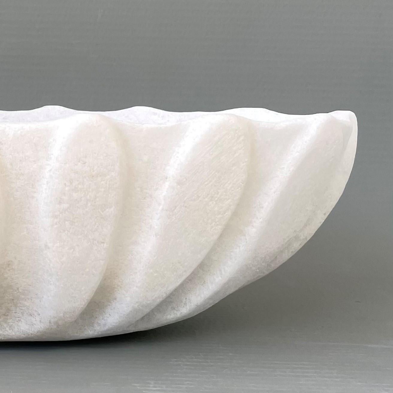 Post-Modern Hand Carved Marble Vessel by Tom Von Kaenel