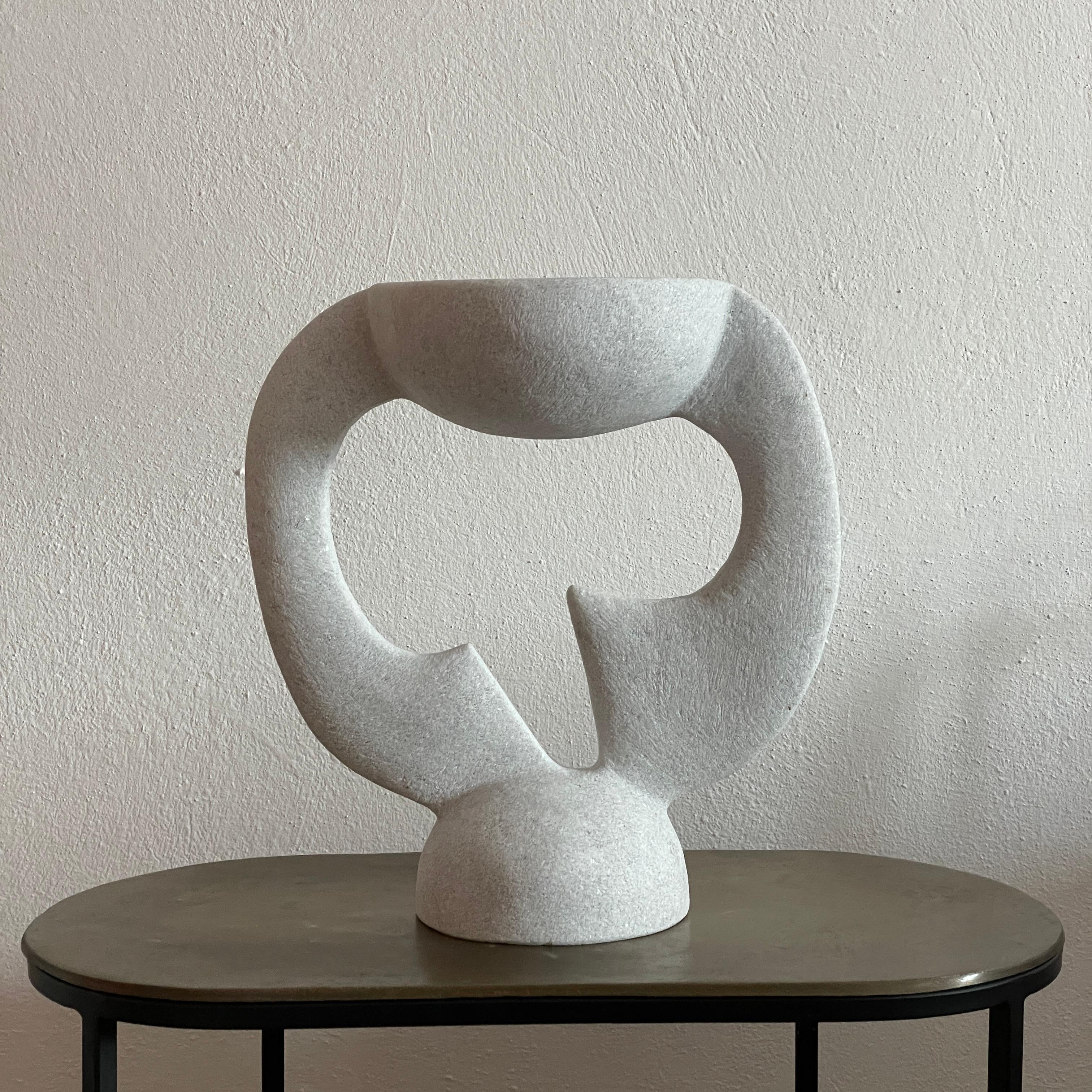 Contemporary Hand Carved Marble Vessel by Tom Von Kaenel For Sale