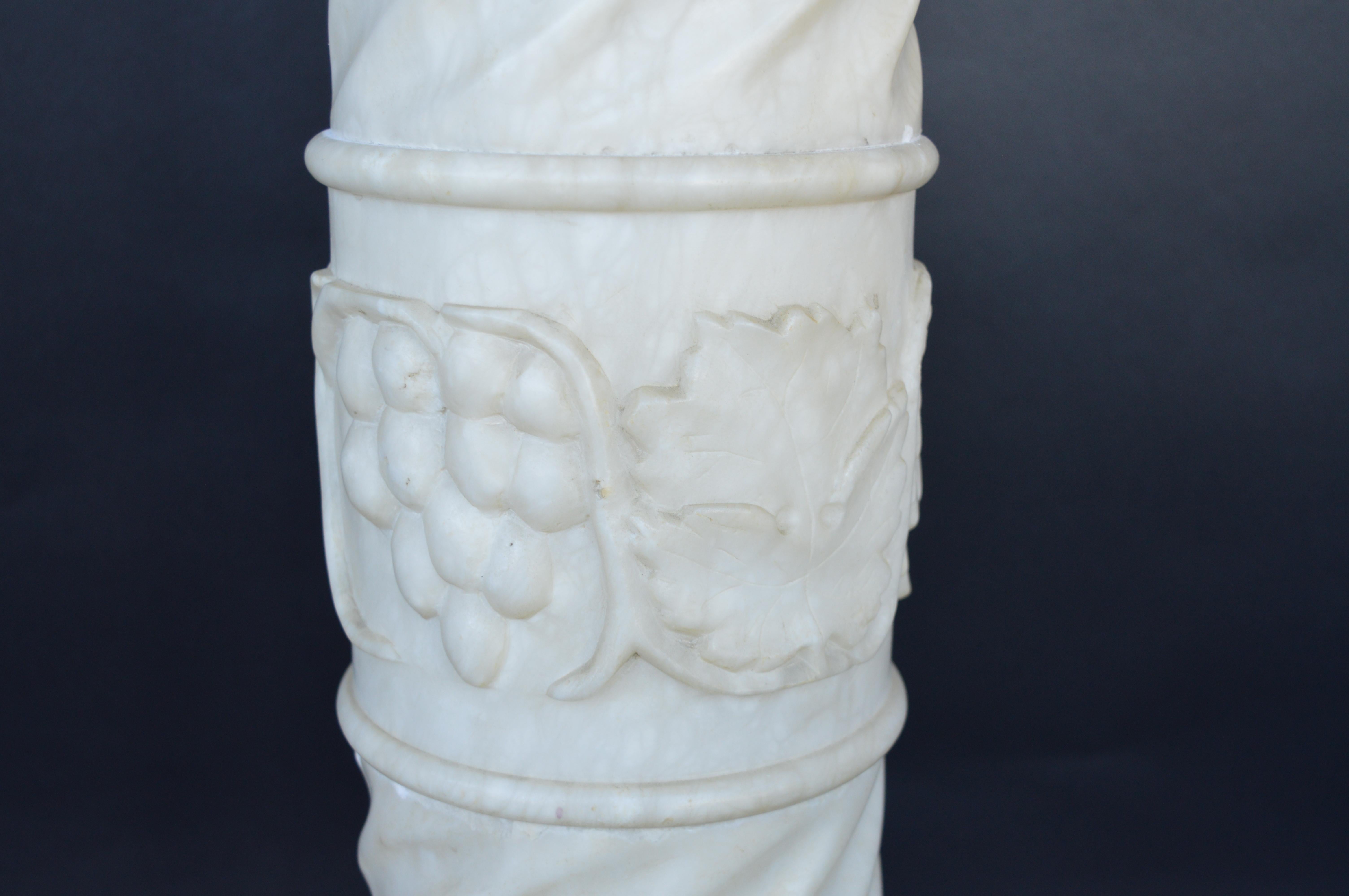 Hand Carved Marble Bust of Sarah Siddon with Original Pedestal For Sale 5