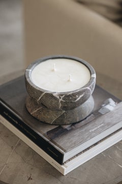 Hand-Carved Maximina Marble Candle by Mexican Artisans