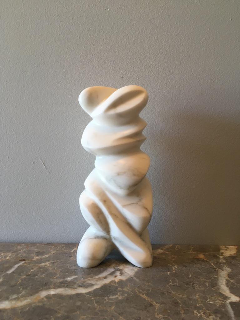 Hand Carved Memphis Style Bianco Carla Marble Sculpture No.2 Jencik, 1998 3