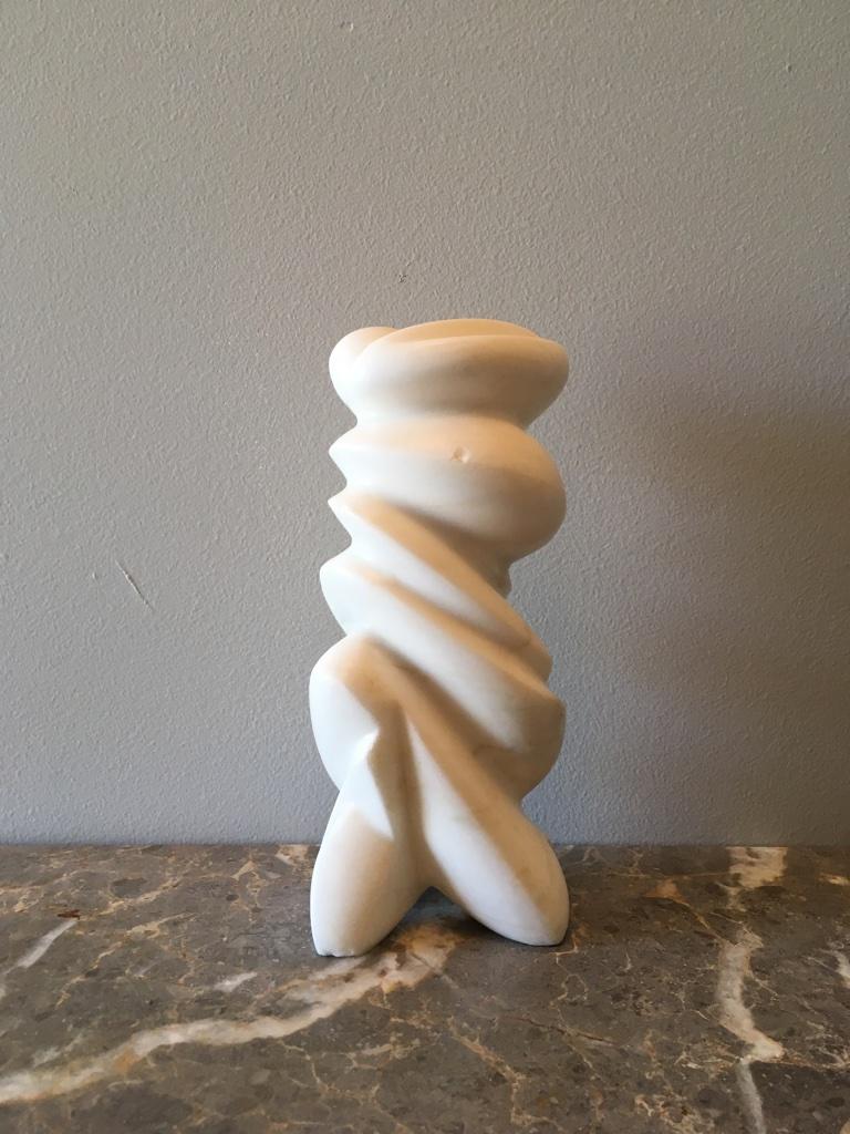 Hand-Carved Hand Carved Memphis Style Bianco Carla Marble Sculpture No.2 Jencik, 1998