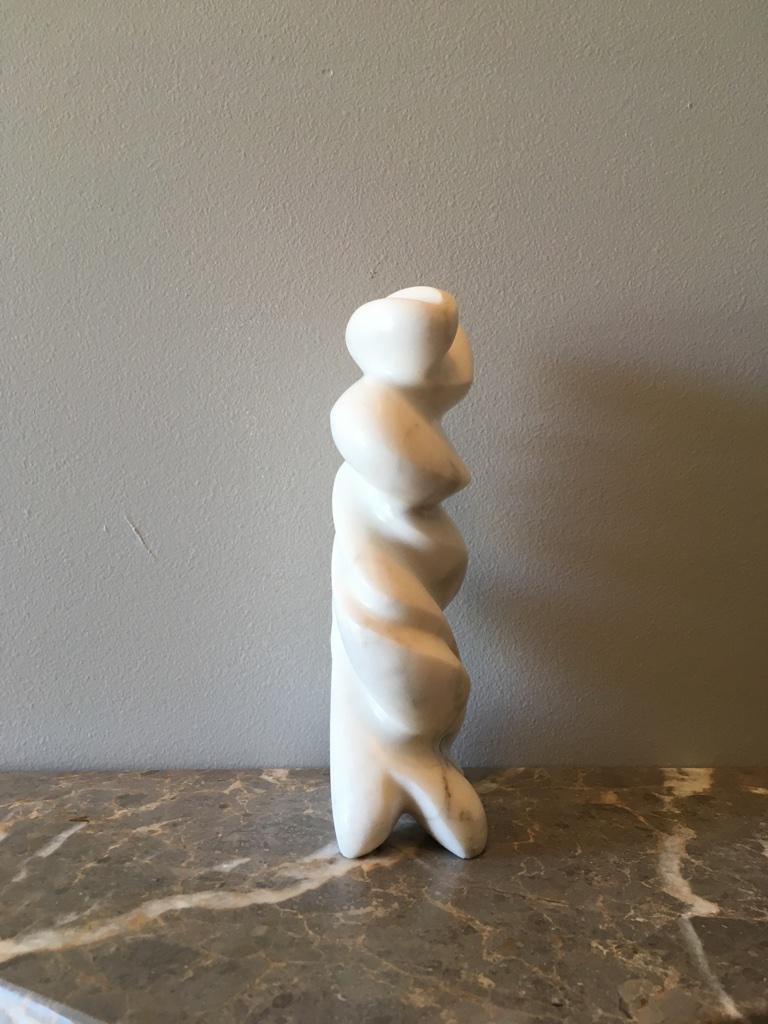 Hand Carved Memphis Style Bianco Carla Marble Sculpture No.2 Jencik, 1998 1
