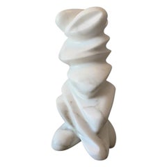 Hand Carved Memphis Style Bianco Carla Marble Sculpture No.2 Jencik, 1998
