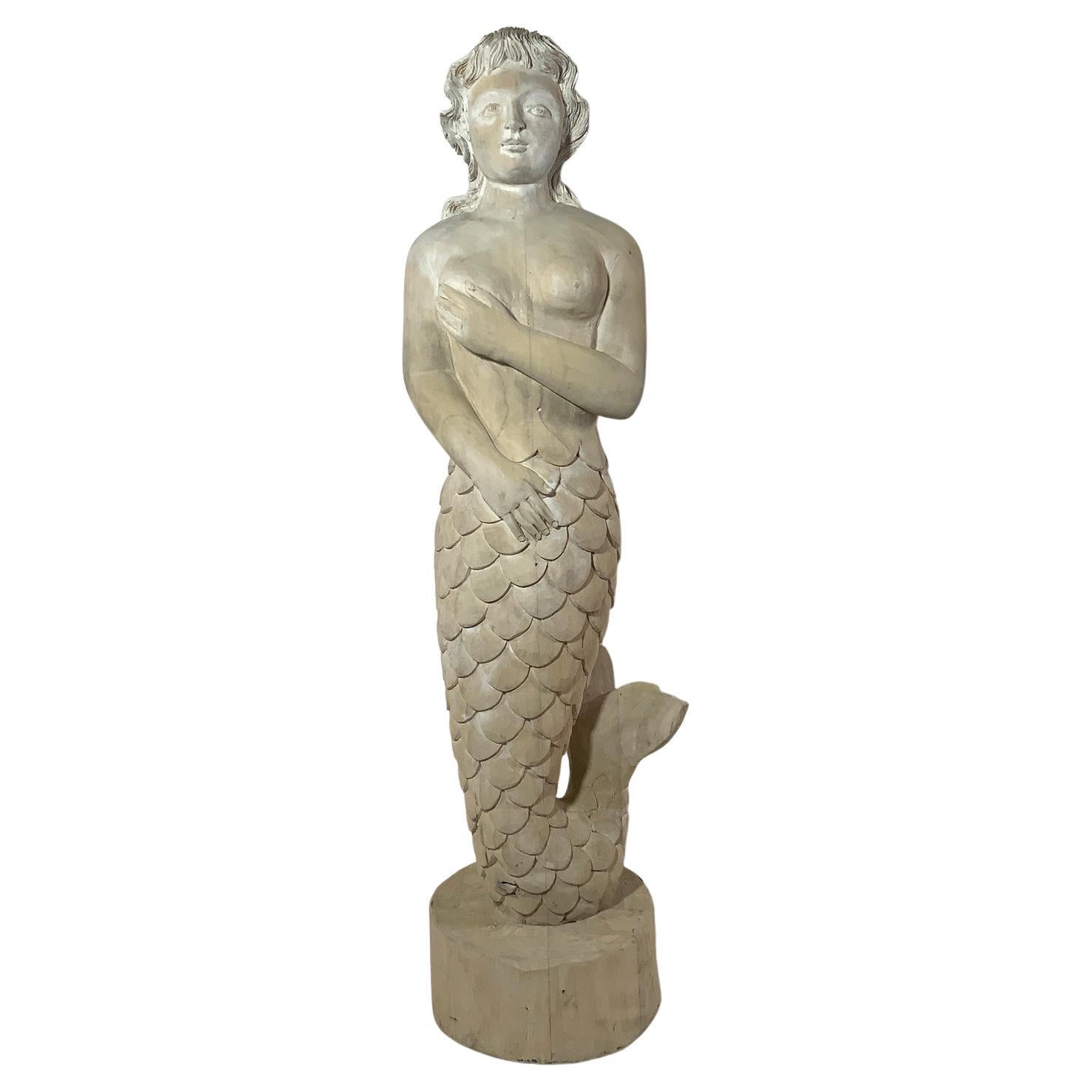 Hand Carved Mermaid Figure