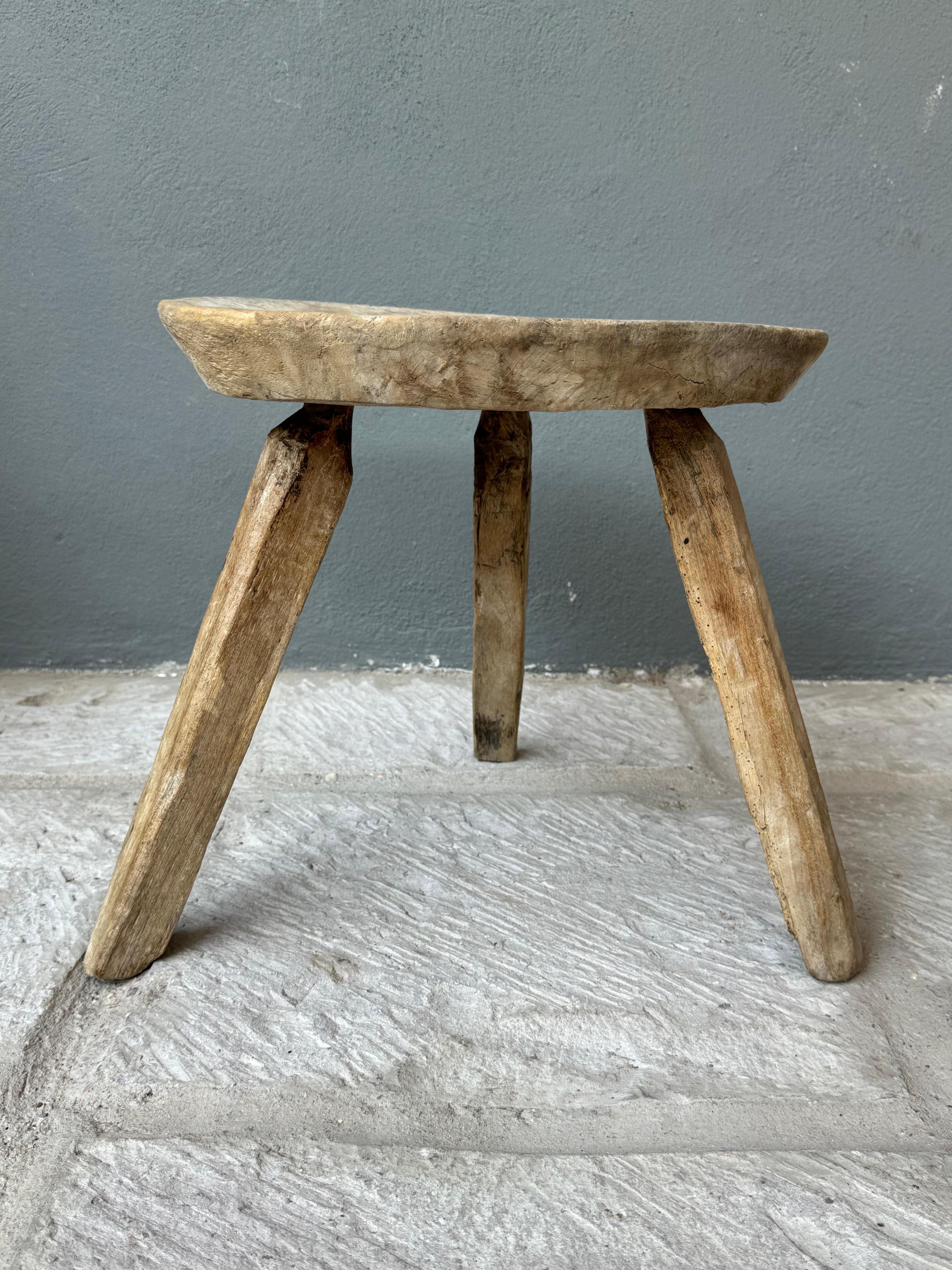 Hand-Carved Mesquite Stool From San Felipe, Guanajuato, Circa 1930´s. 4