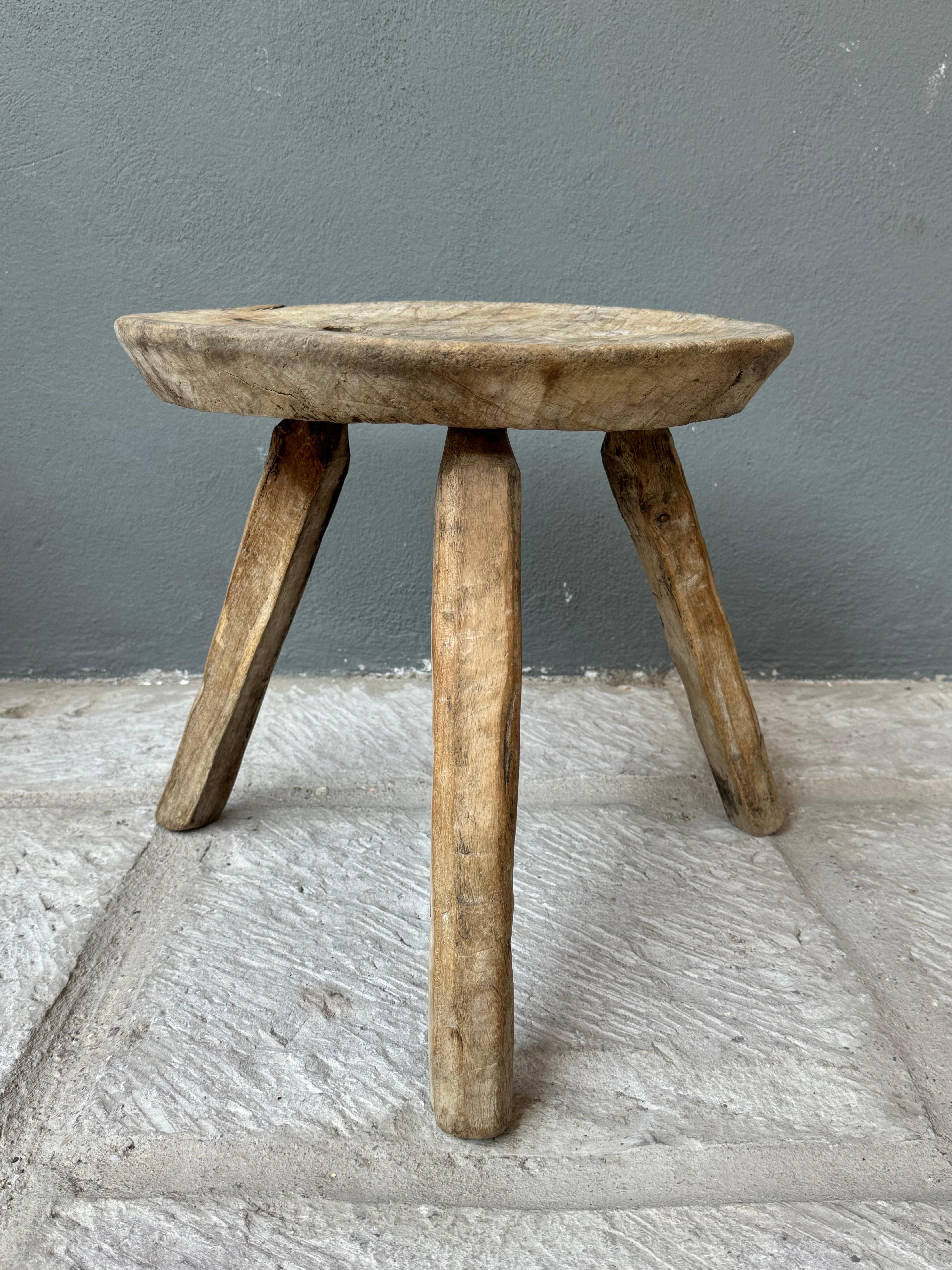 Hand-Carved Mesquite Stool From San Felipe, Guanajuato, Circa 1930´s. 6