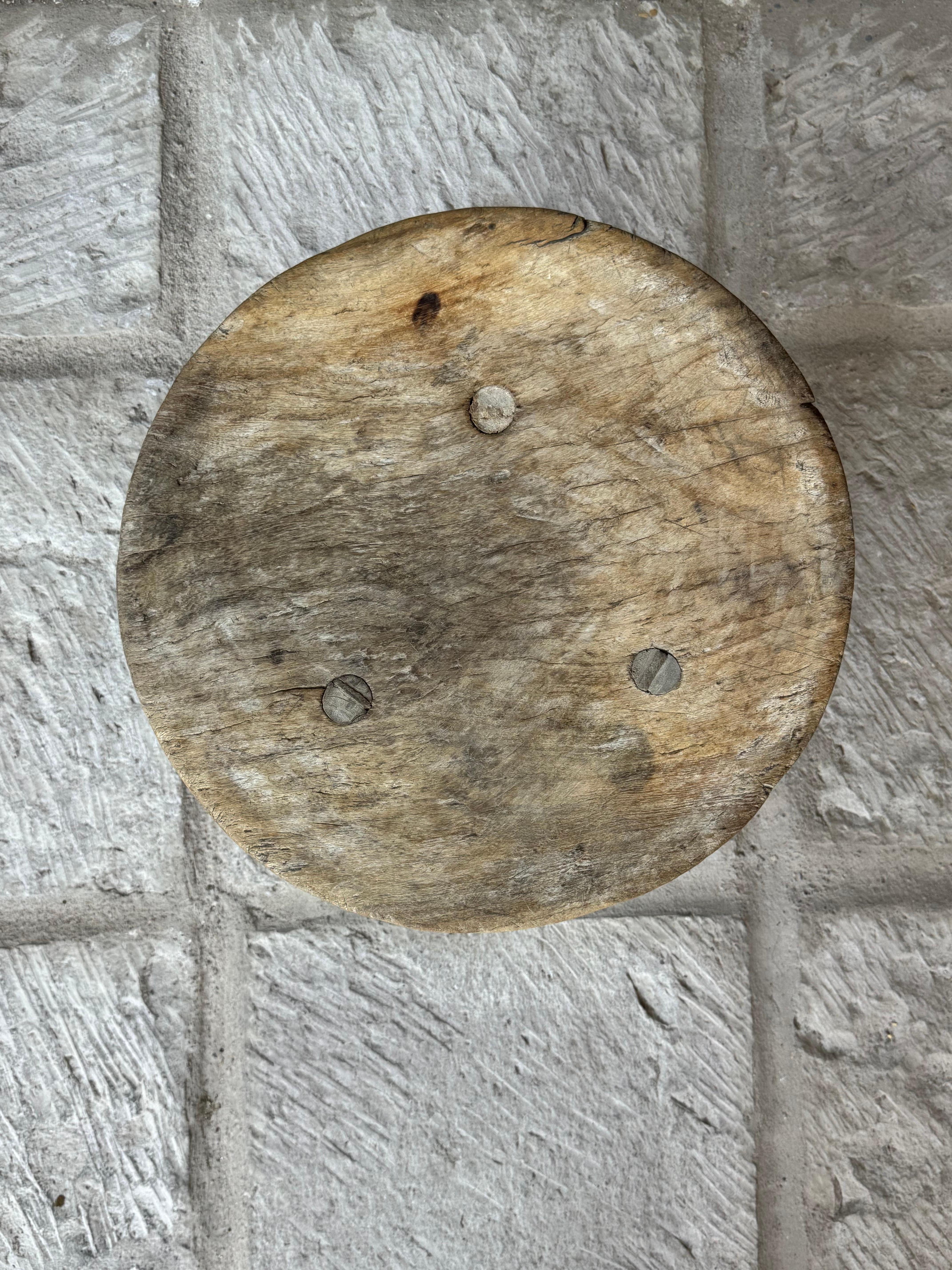Hand-Carved Mesquite Stool From San Felipe, Guanajuato, Circa 1930´s. 7
