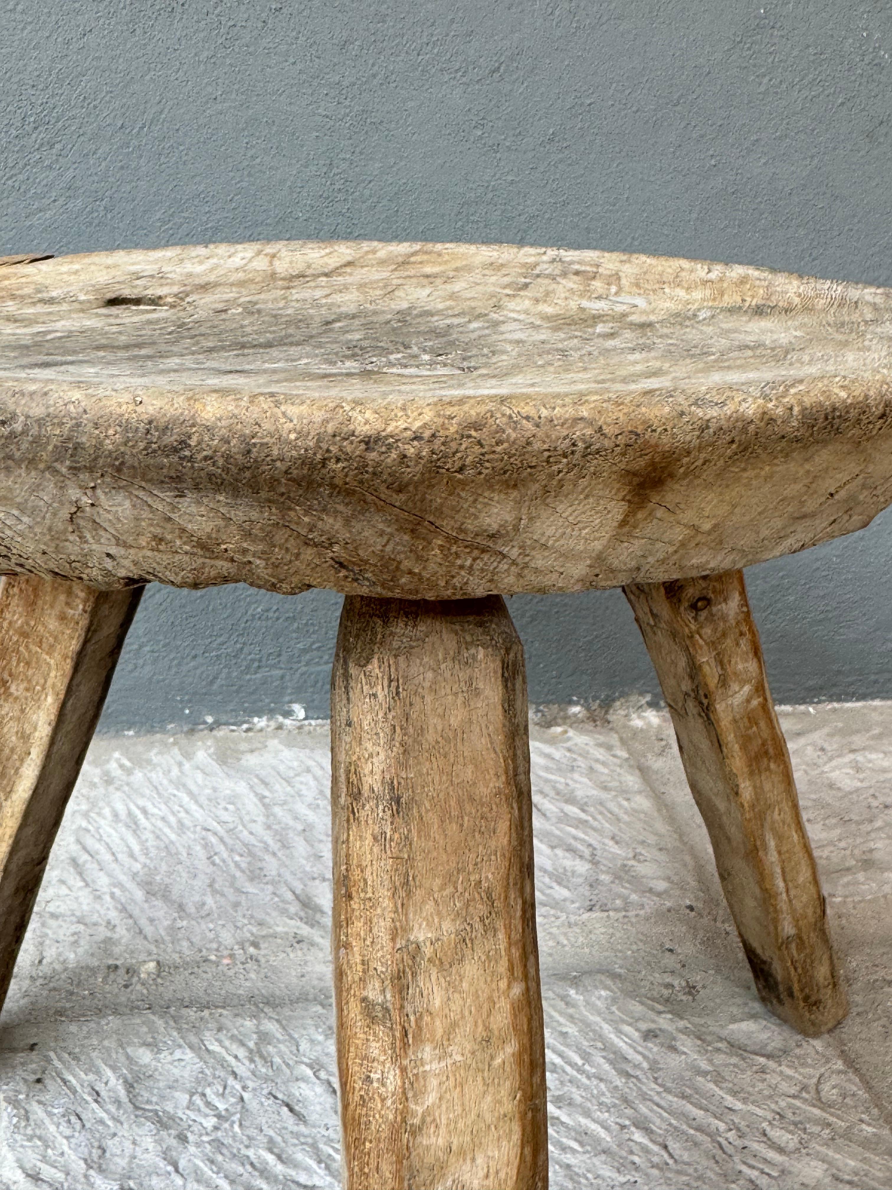 Hand-Carved Mesquite Stool From San Felipe, Guanajuato, Circa 1930´s. 8