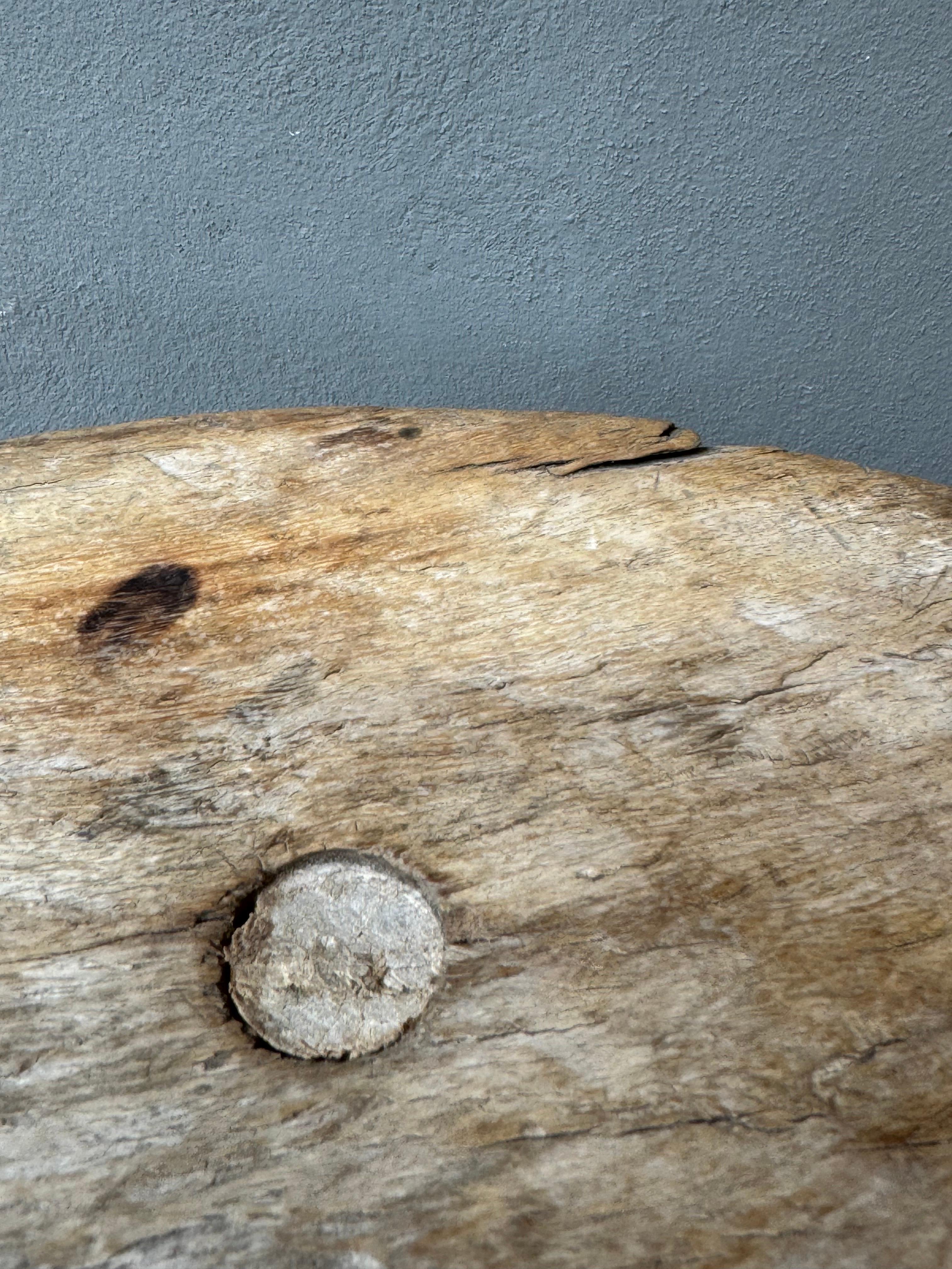 Hand-Carved Mesquite Stool From San Felipe, Guanajuato, Circa 1930´s. 9