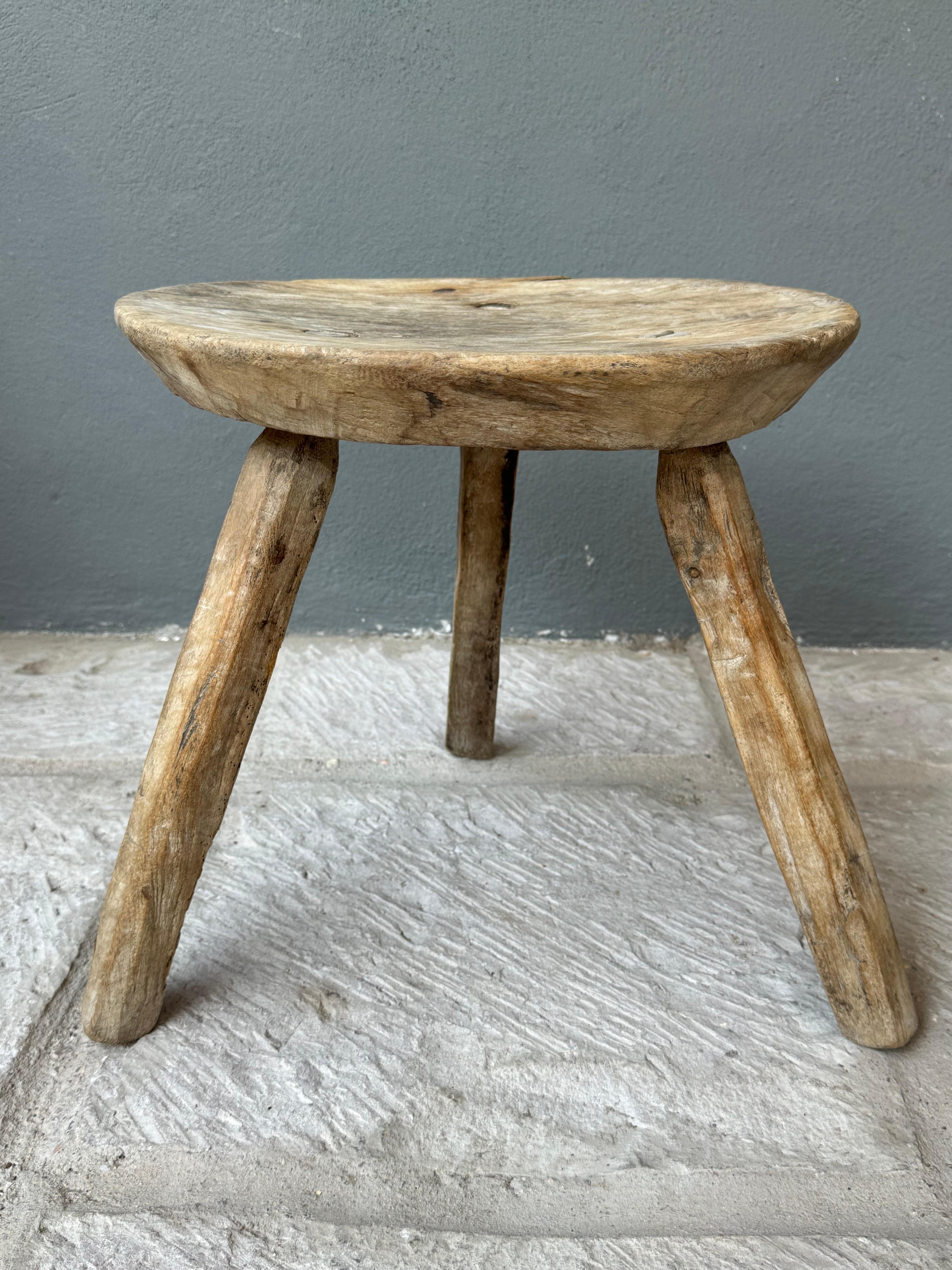 Hand-Carved Mesquite Stool From San Felipe, Guanajuato, Circa 1930´s. 10