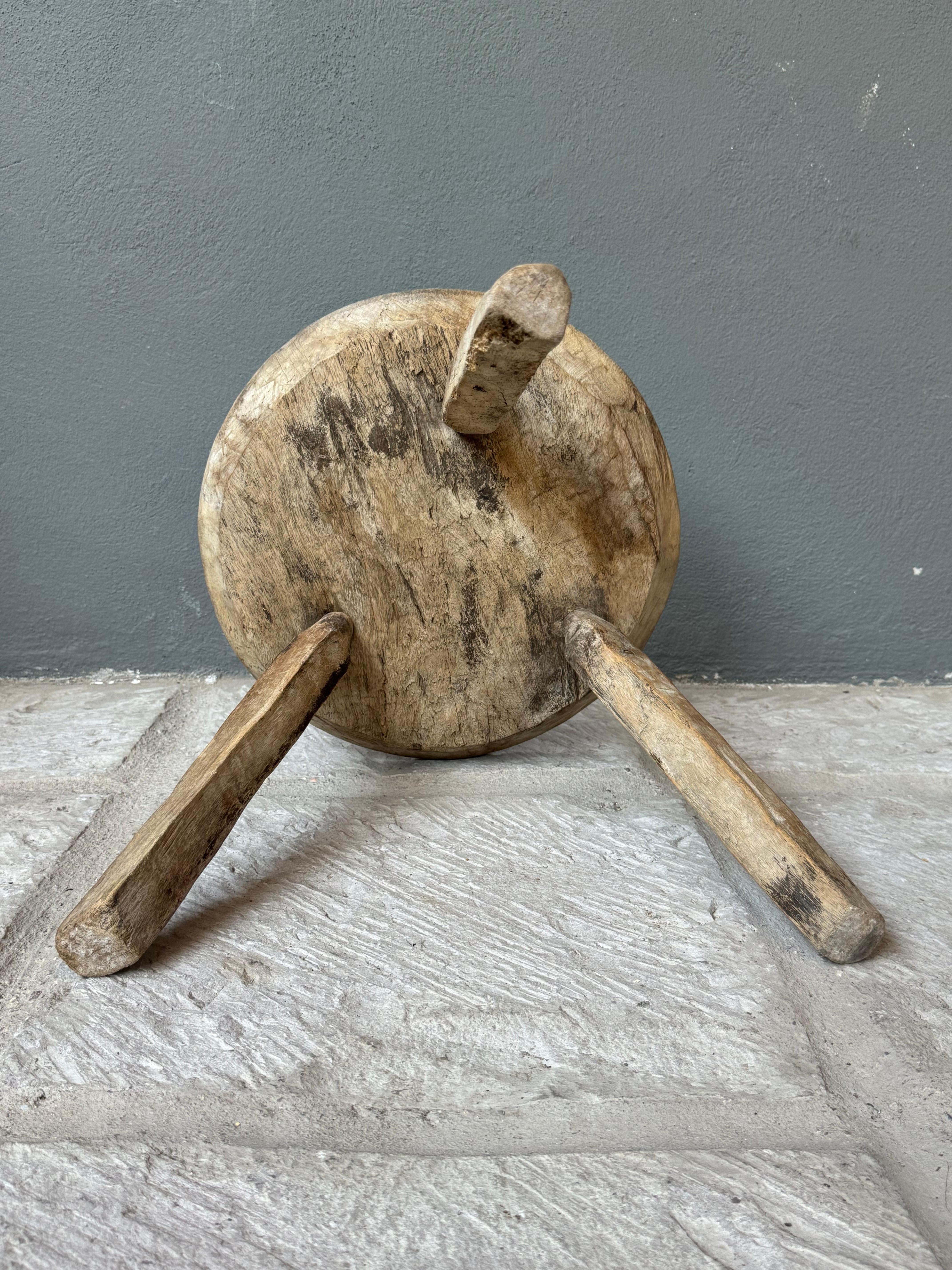 Hand-Carved Mesquite Stool From San Felipe, Guanajuato, Circa 1930´s. 11