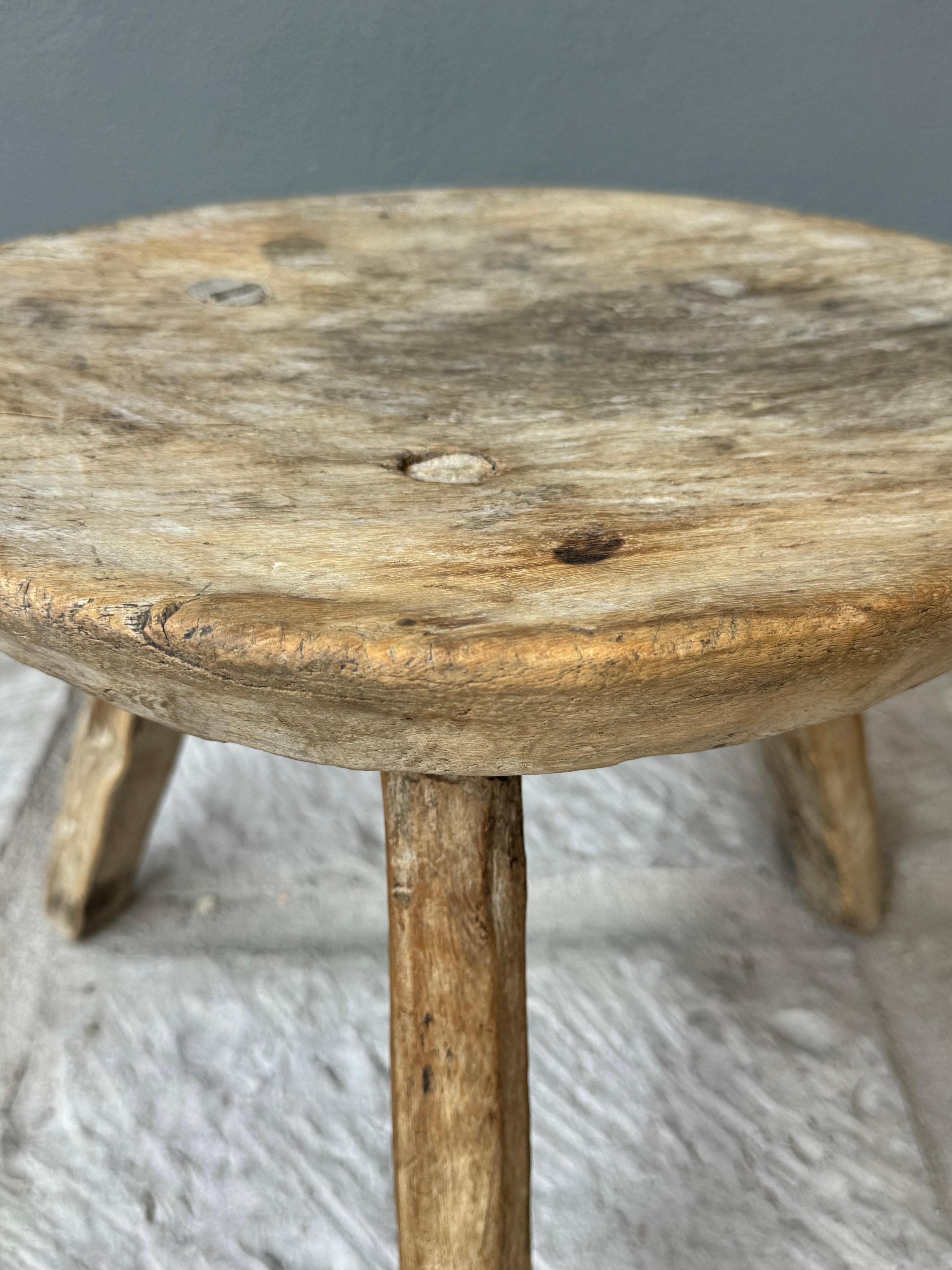 Hand-Carved Mesquite Stool From San Felipe, Guanajuato, Circa 1930´s. 1