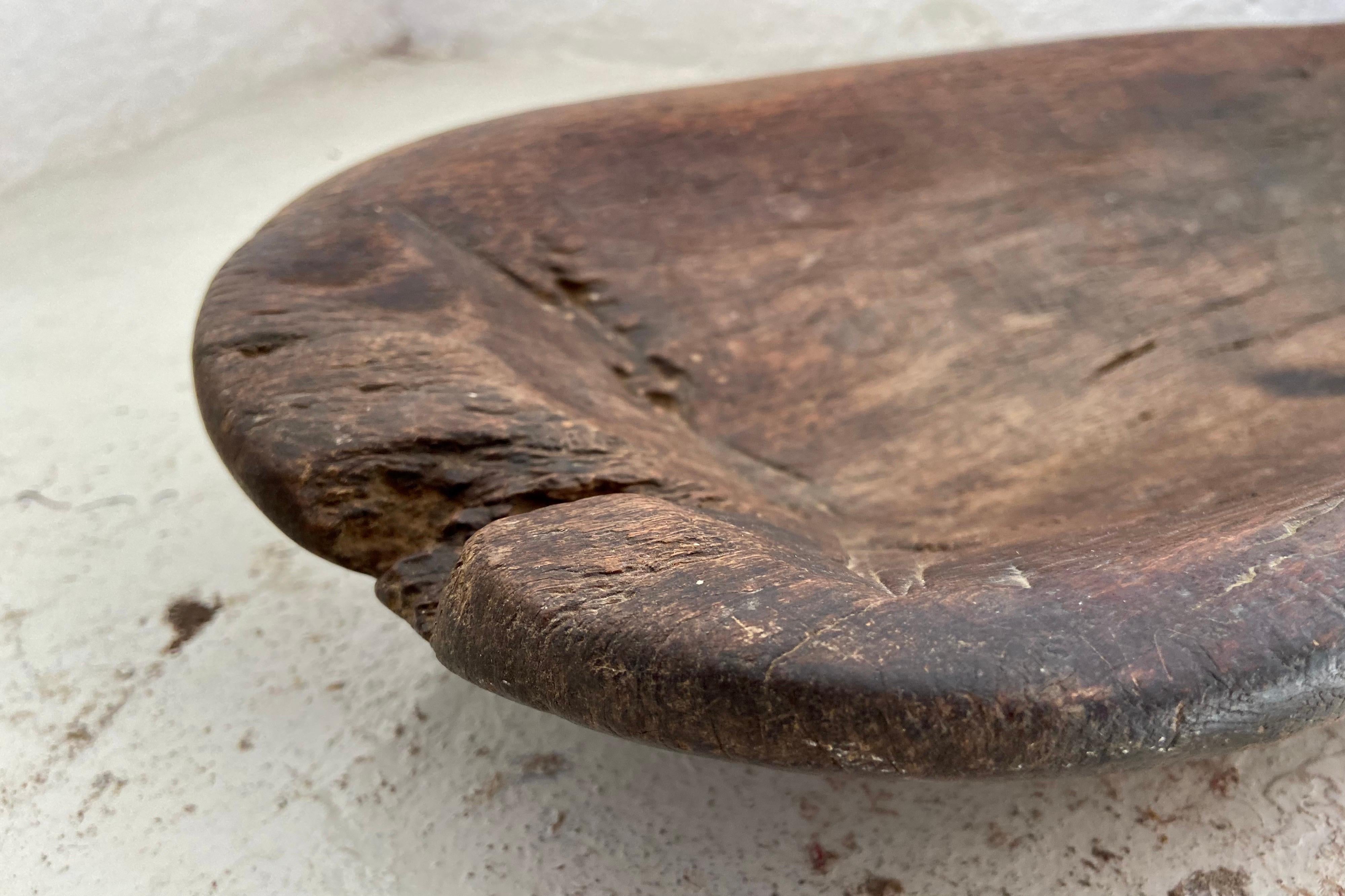 Mexican Hand Carved Mesquite Tray from Mexico, Early 20th Century