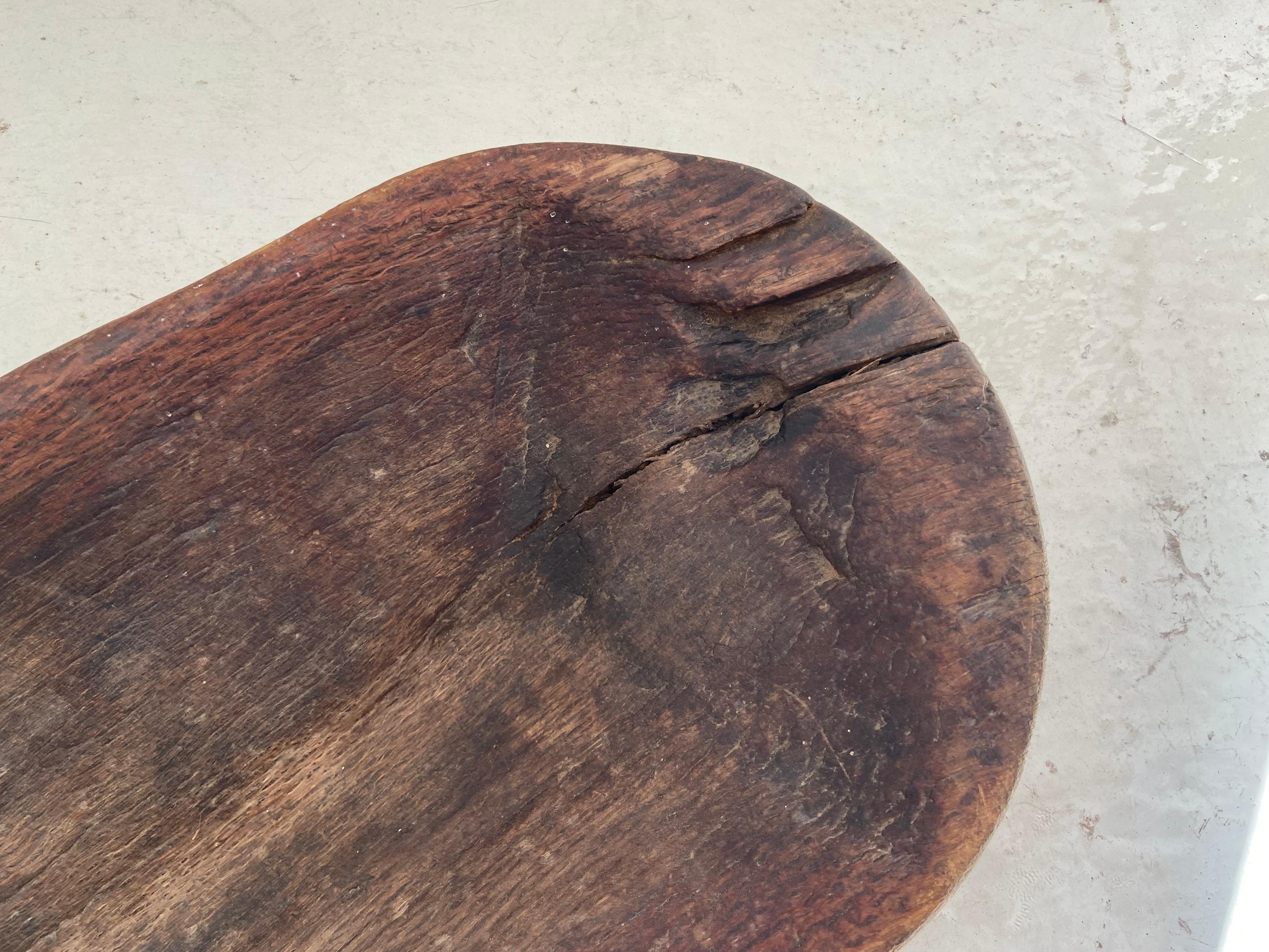 Wood Hand Carved Mesquite Tray from Mexico, Early 20th Century