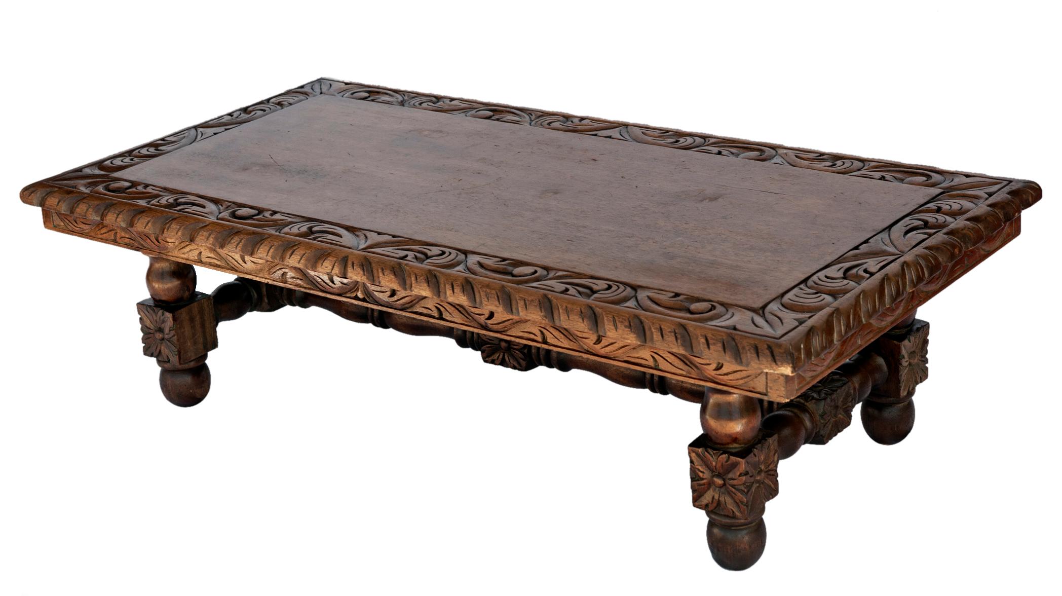 HandCarved Mexican Hardwood Coffee Table For Sale at 1stDibs