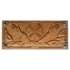 Hand Carved Mid Century Sculpture Jesus Hands Wall Decoration French
