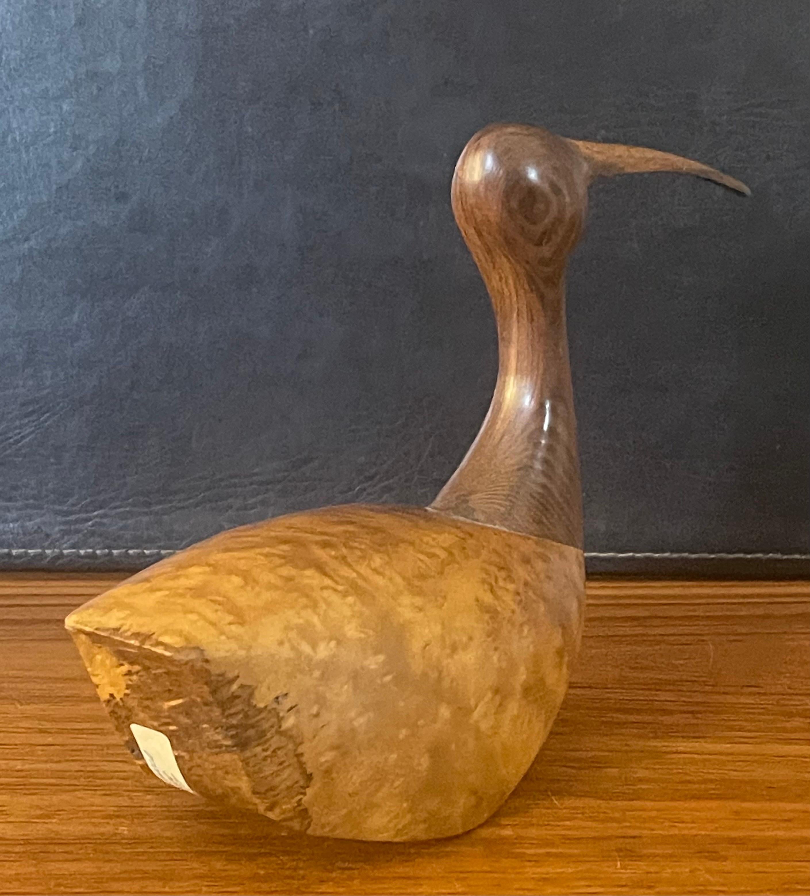 American Hand Carved Mixed Woods Shore Bird Sculpture by Kevin Morin