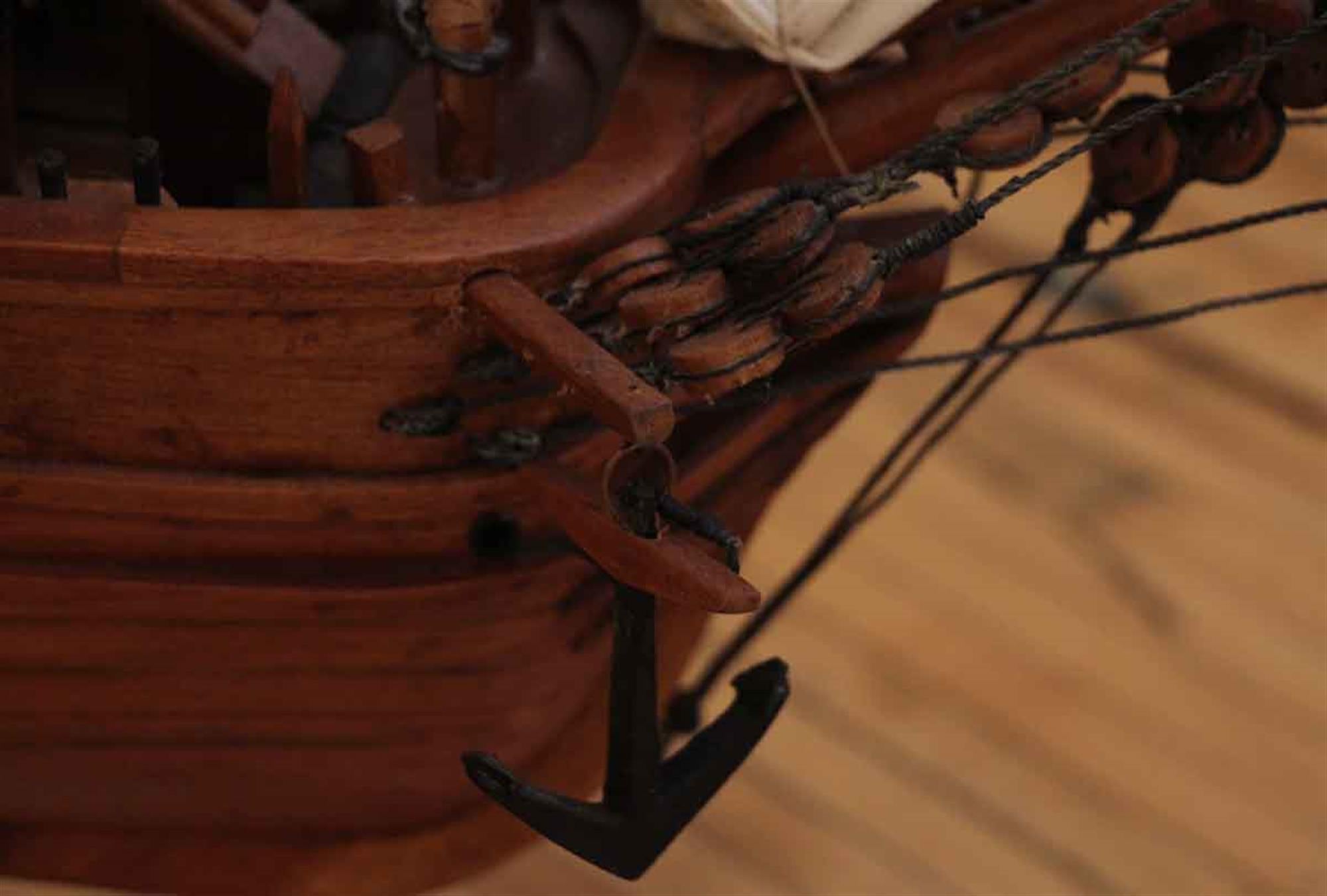 Haitian Hand-Carved Model Sailing Ship Boat of the 1841 Charles W. Morgan