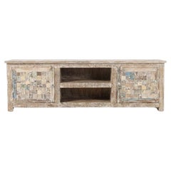 Hand-Carved & Mosaic Panel Solid Wood Media Console by House of Jaipur