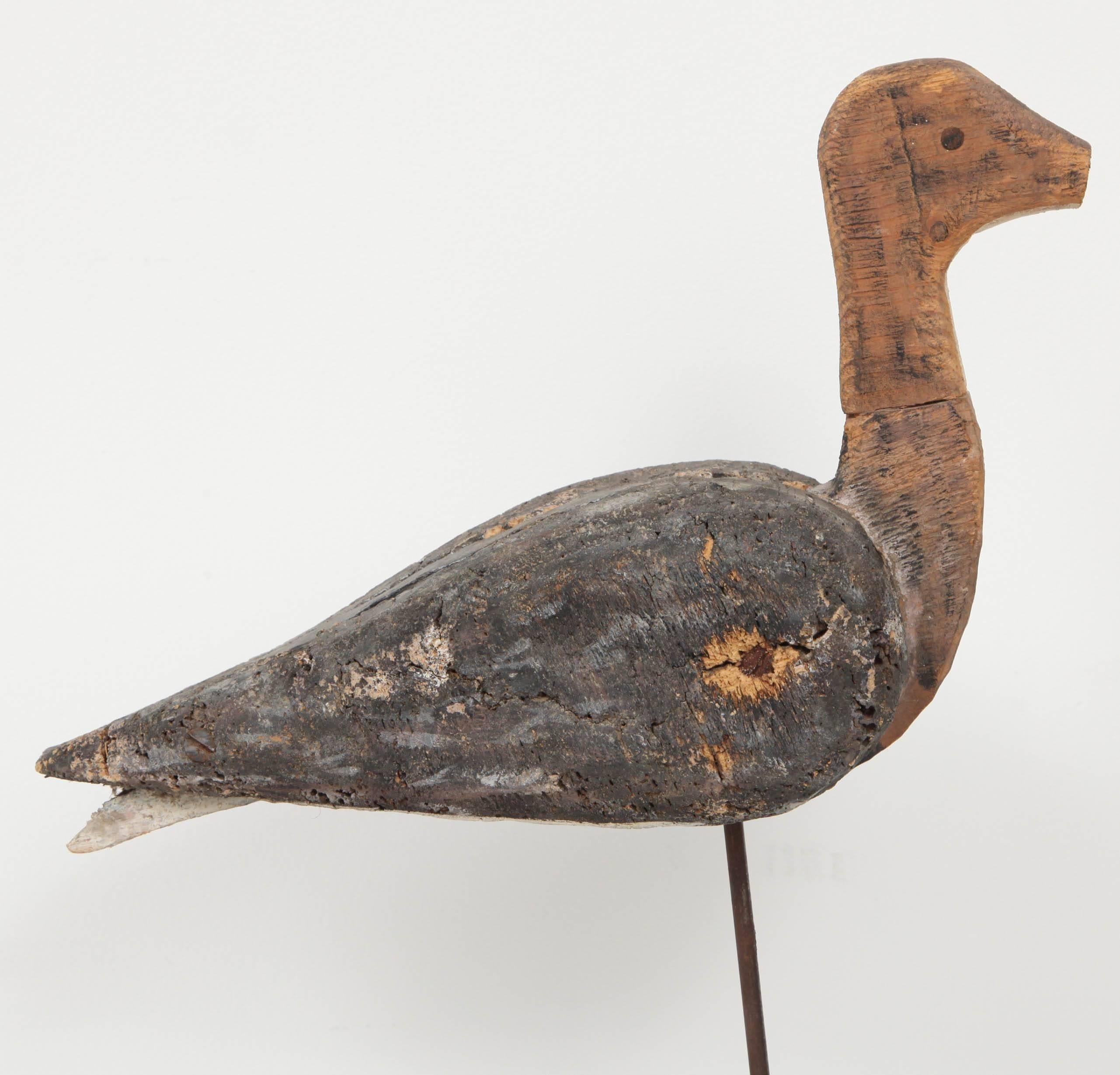 French Hand-Carved Mounted Duck Decoy For Sale
