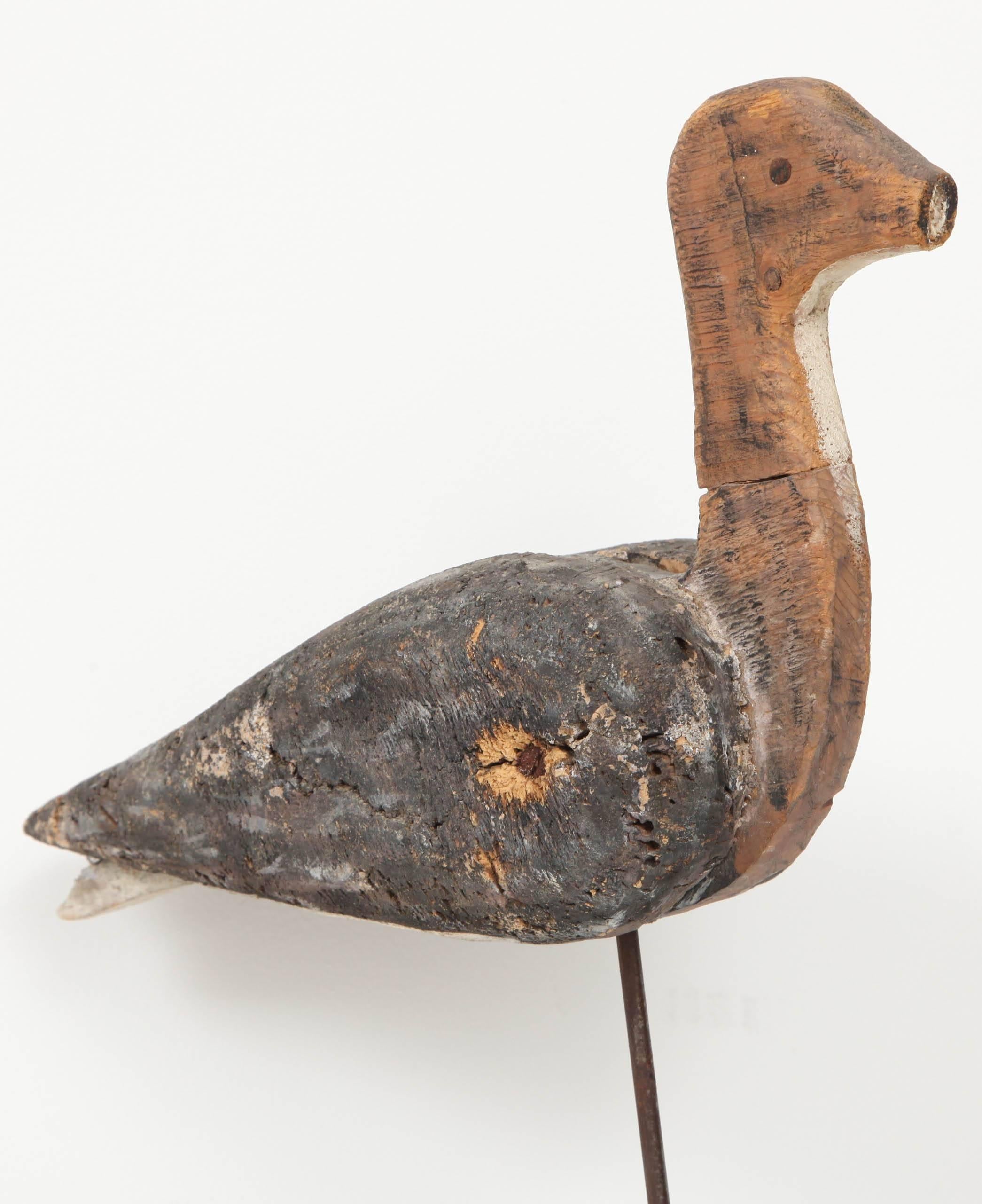 Hand-Carved Mounted Duck Decoy In Good Condition For Sale In Stamford, CT