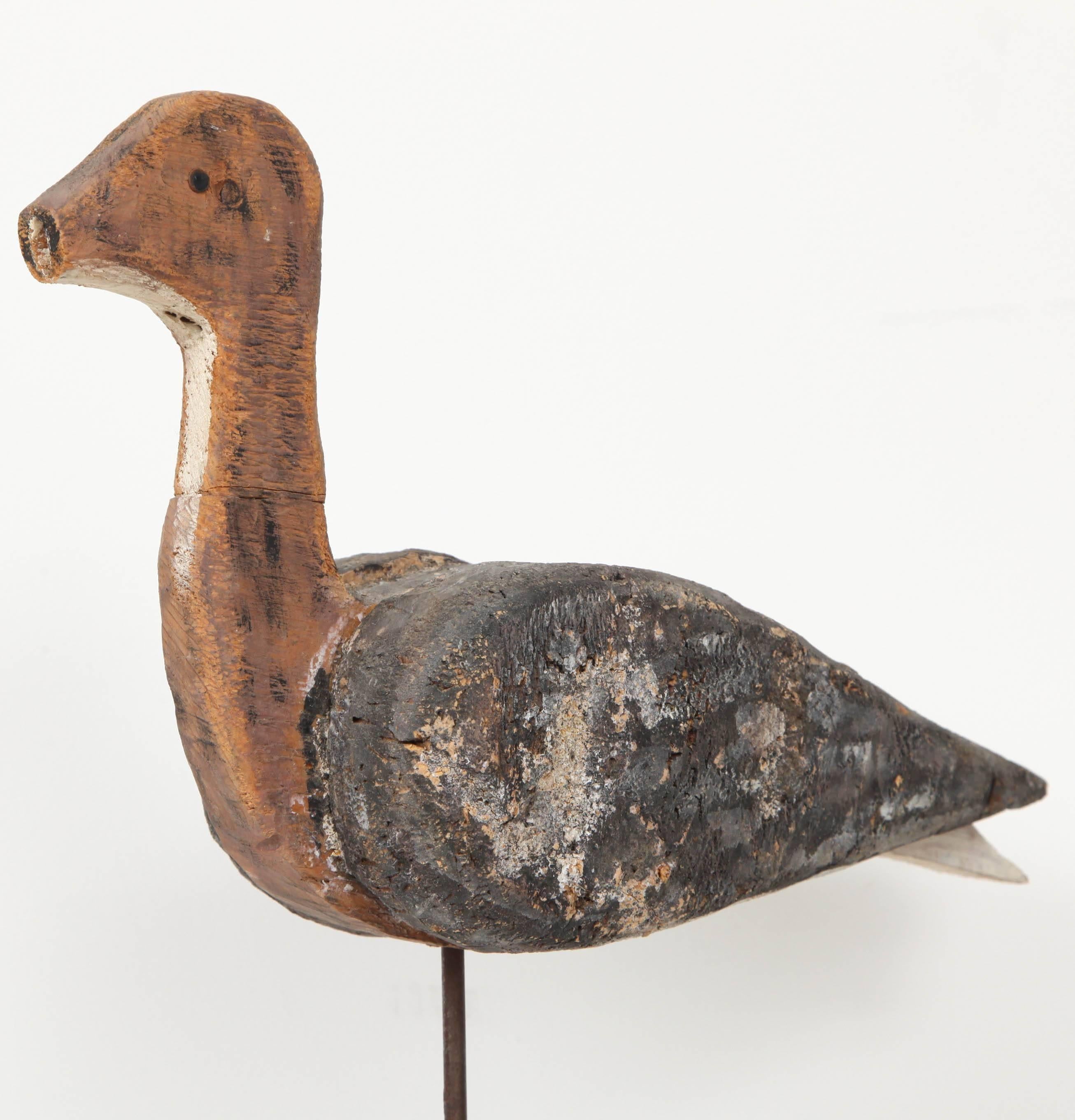 19th Century Hand-Carved Mounted Duck Decoy For Sale
