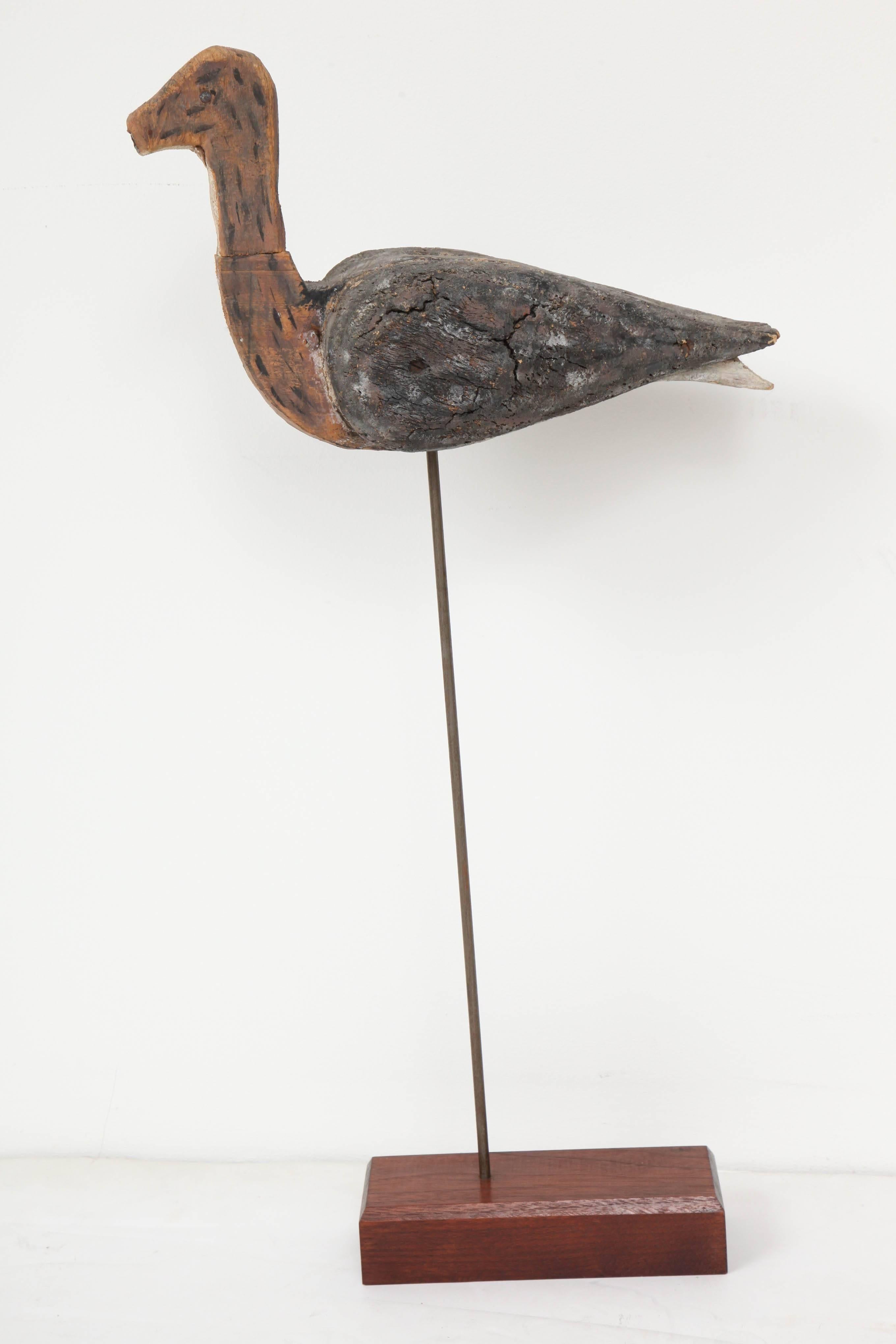 19th Century Hand-Carved Mounted Duck Decoy